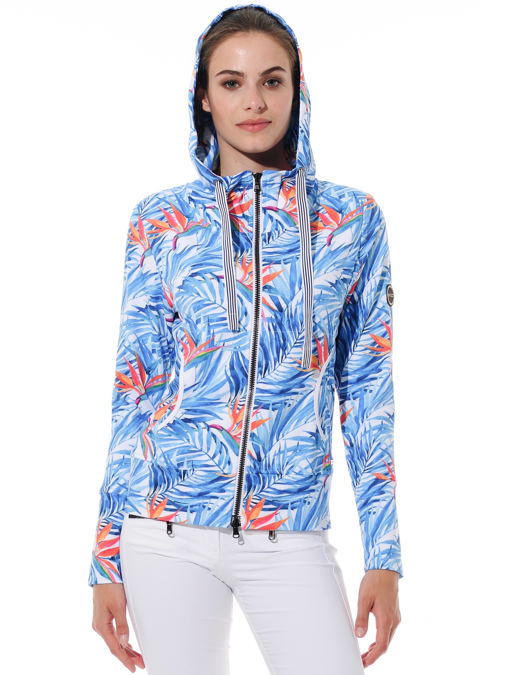 Bird of Paradise print hoodie ibiza 