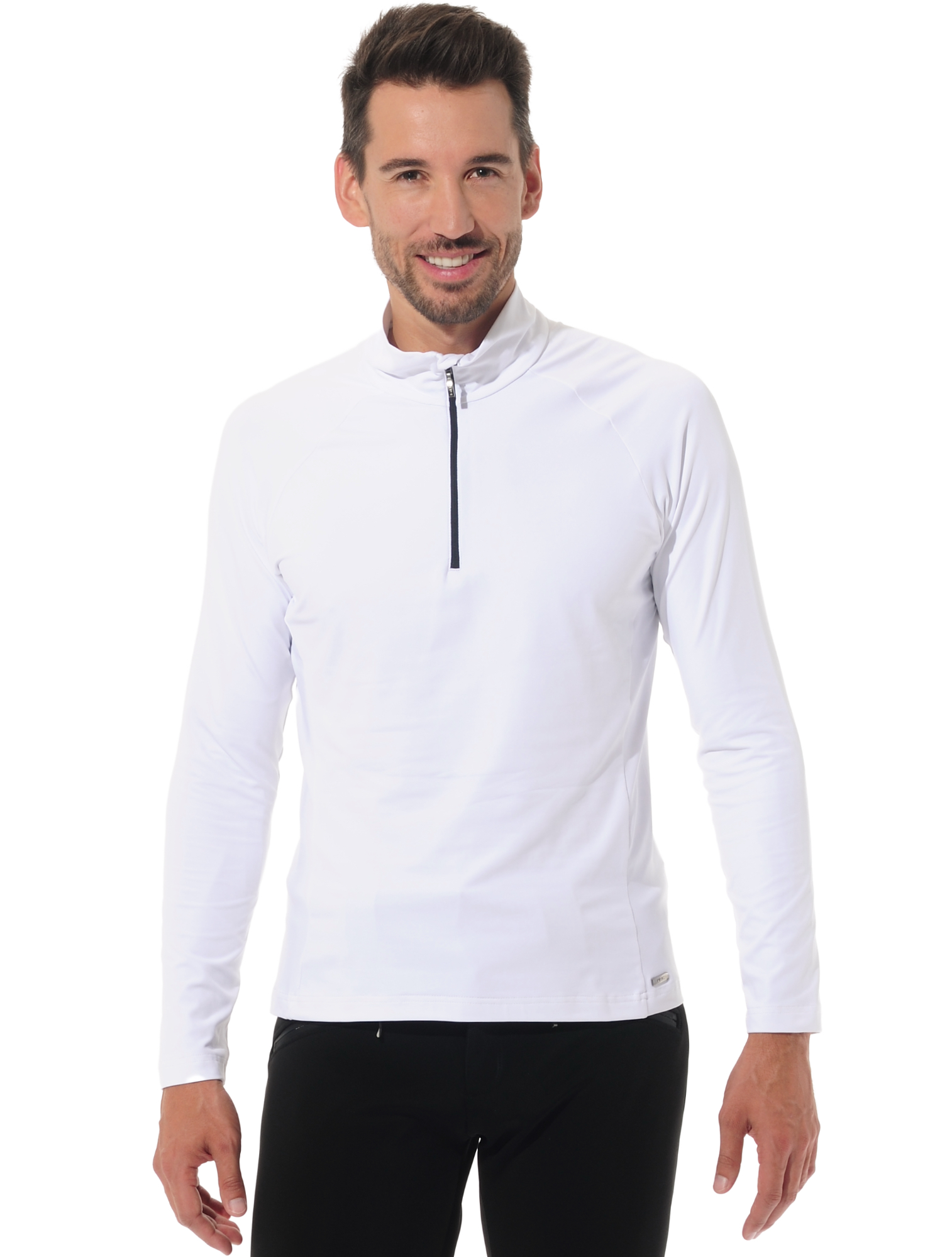 jersey zip longsleeve white 