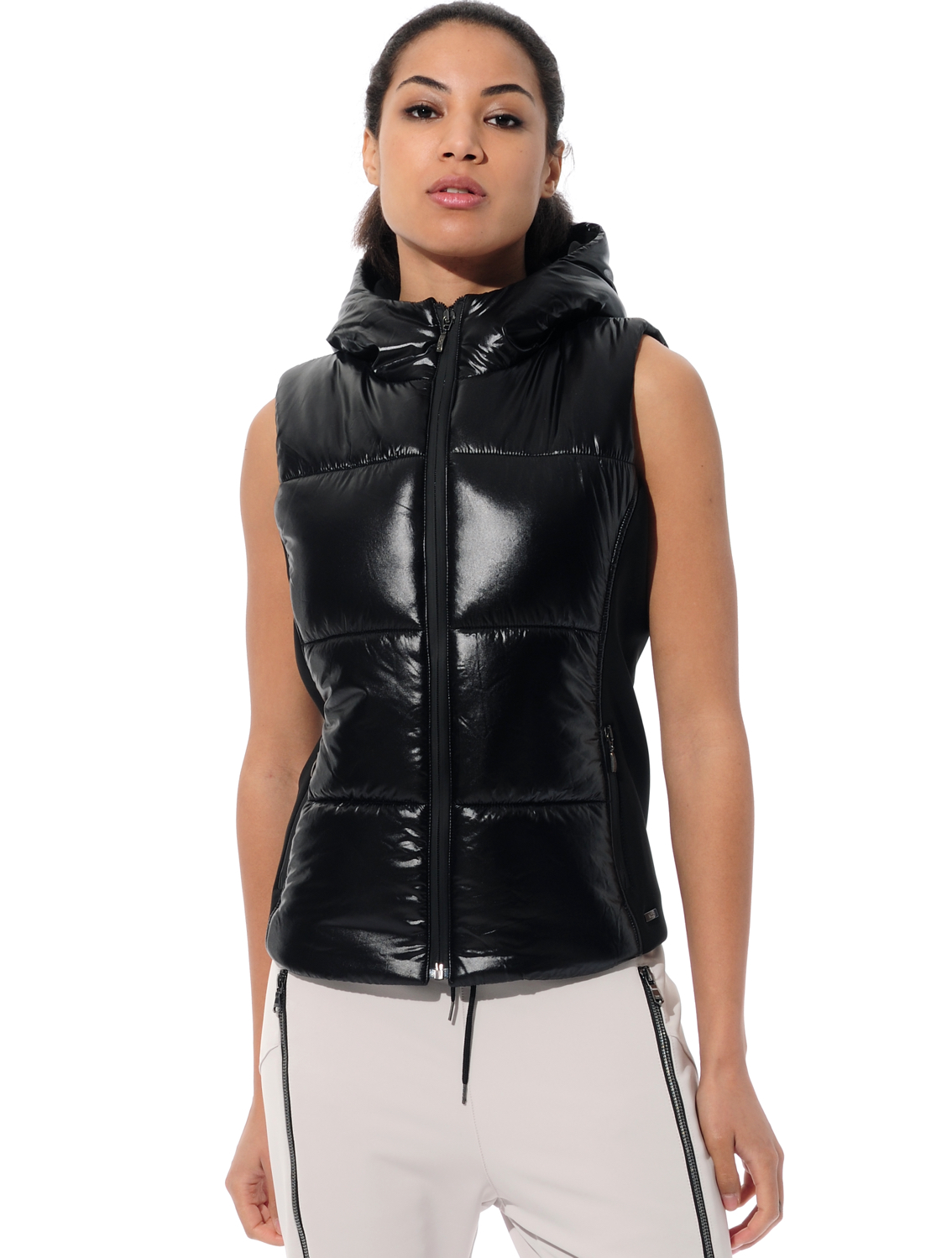 shiny power stretch vest black 