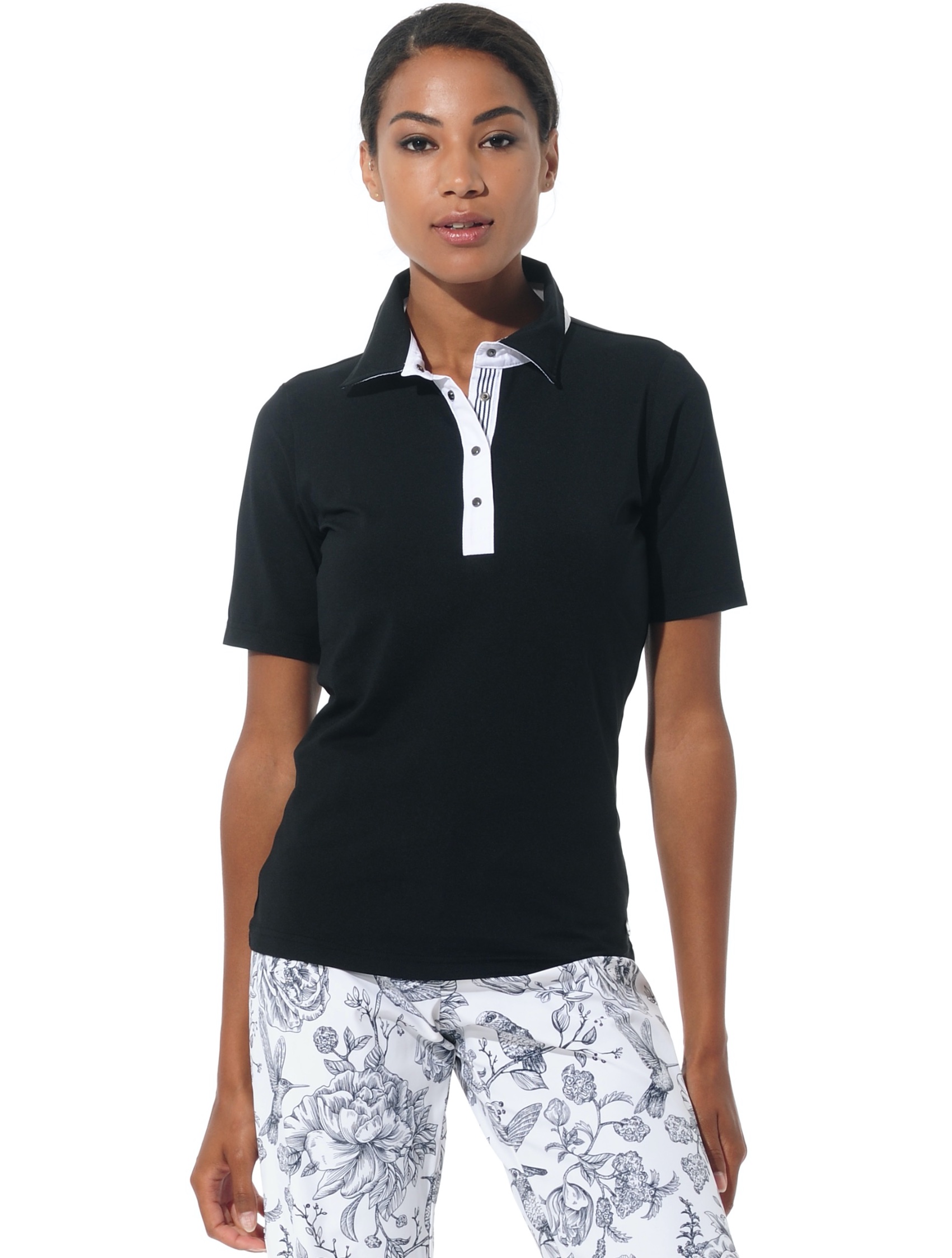 Jersey golf polo shirt black 