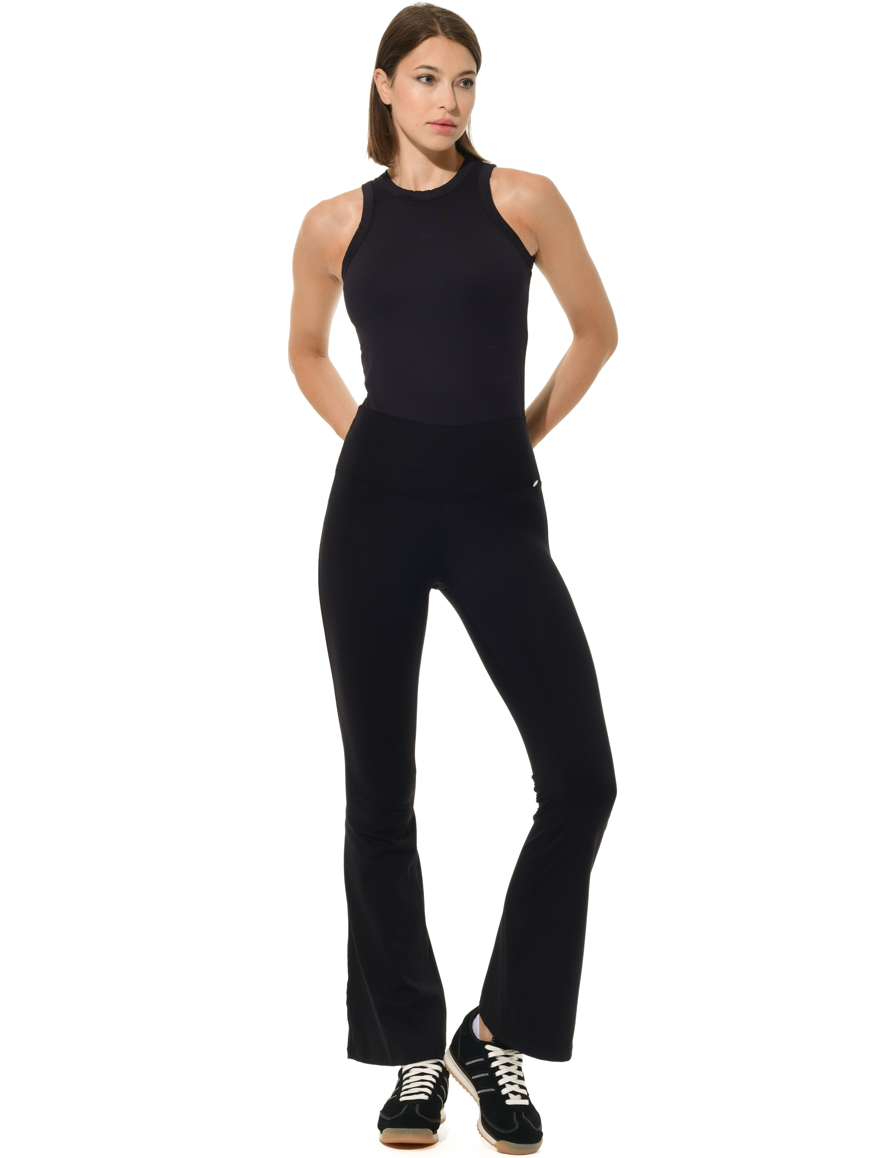 Jersey Flared Yoga Pants black