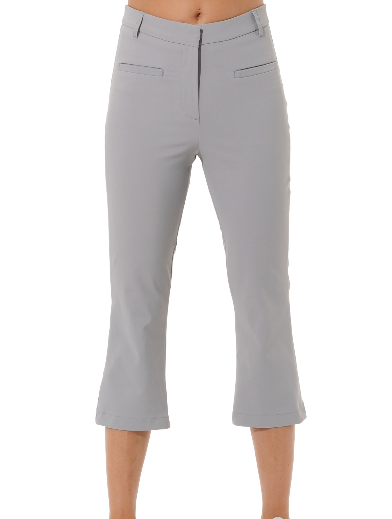 4way stretch high rise capri pants grey