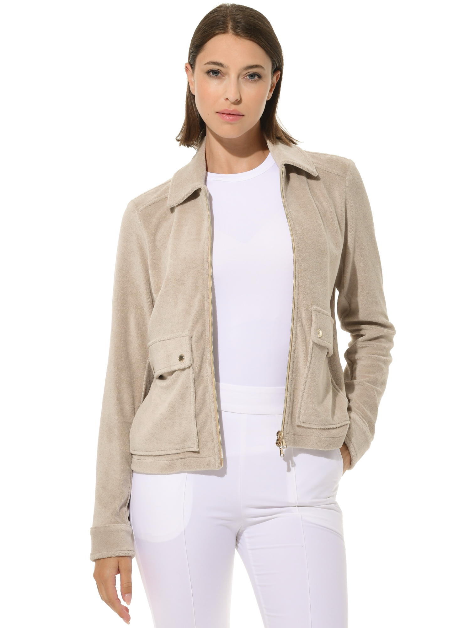 Terry Stretch Jacket light taupe