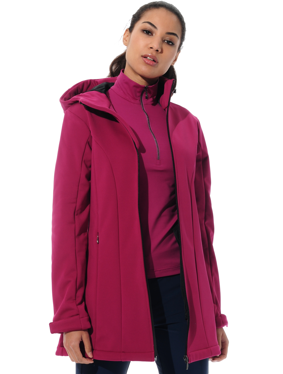 power stretch long jacket cassis 