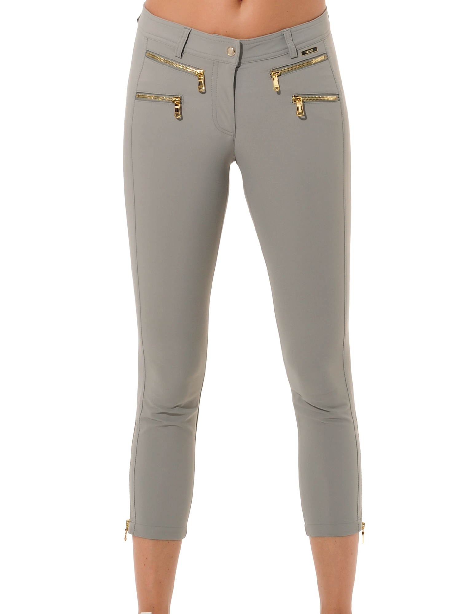 4way stretch shiny gold double zip cropped pants jade 