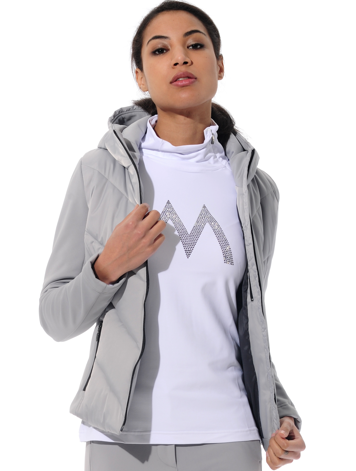 Power Stretch Kapuzenjacke grey