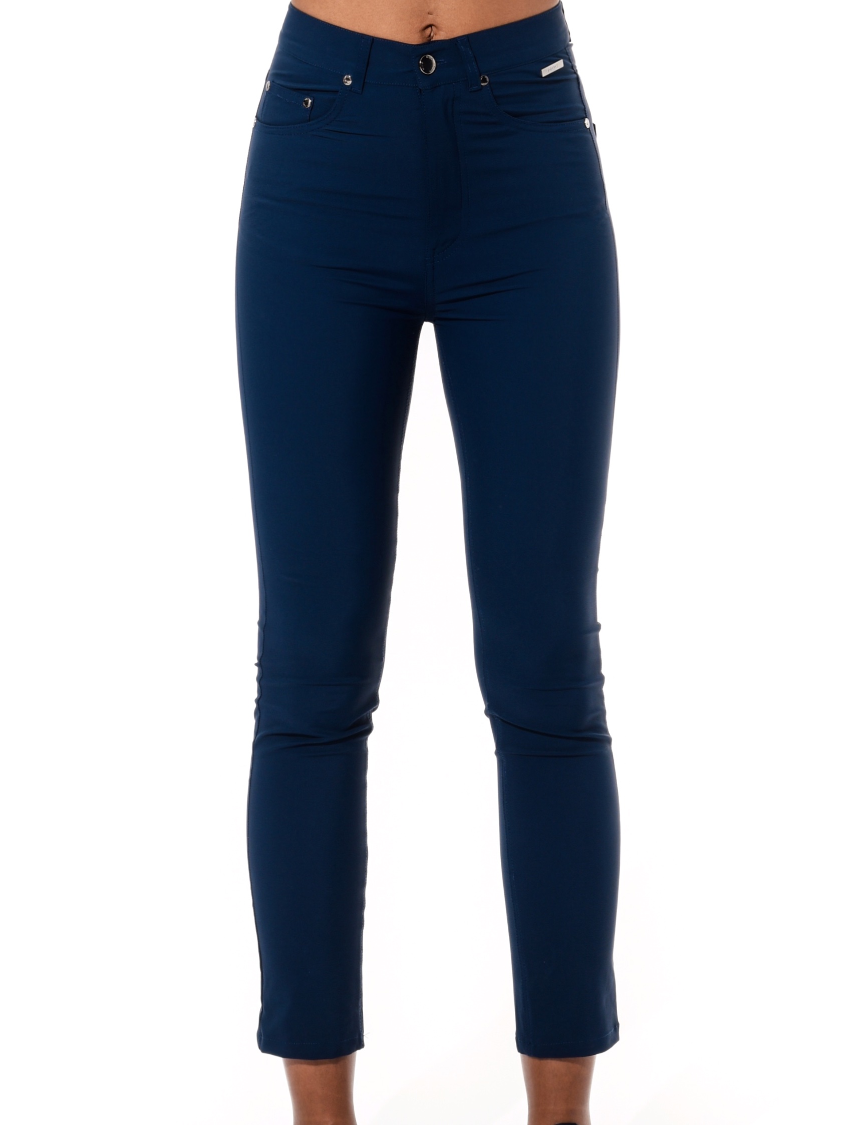 4way Stretch High Waist Ankle Pants navy