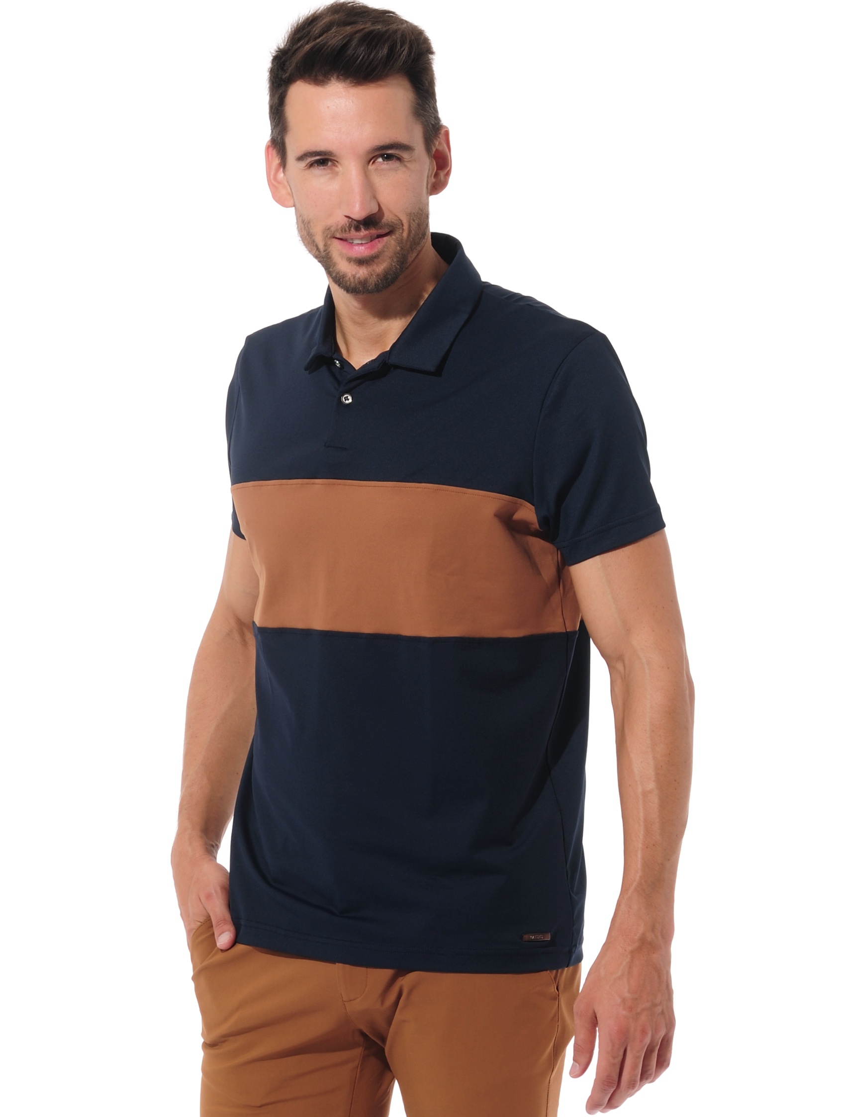 Golf Poloshirt night blue/ocre