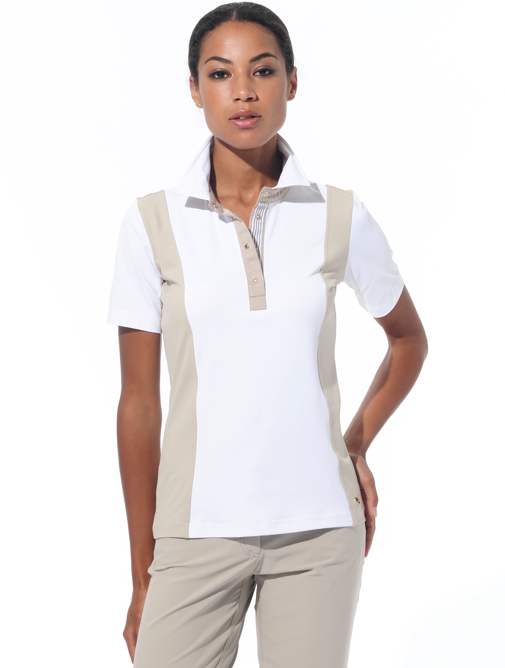 Meryl Polo white/light taupe