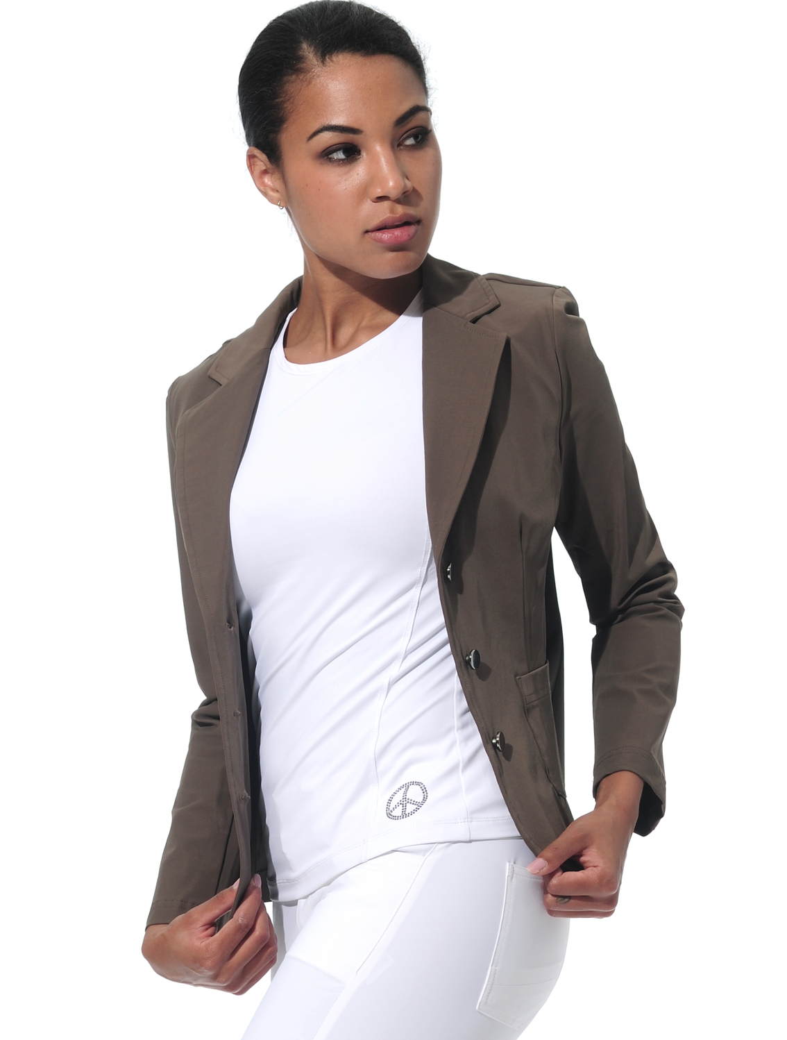 4way stretch blazer chocolate 