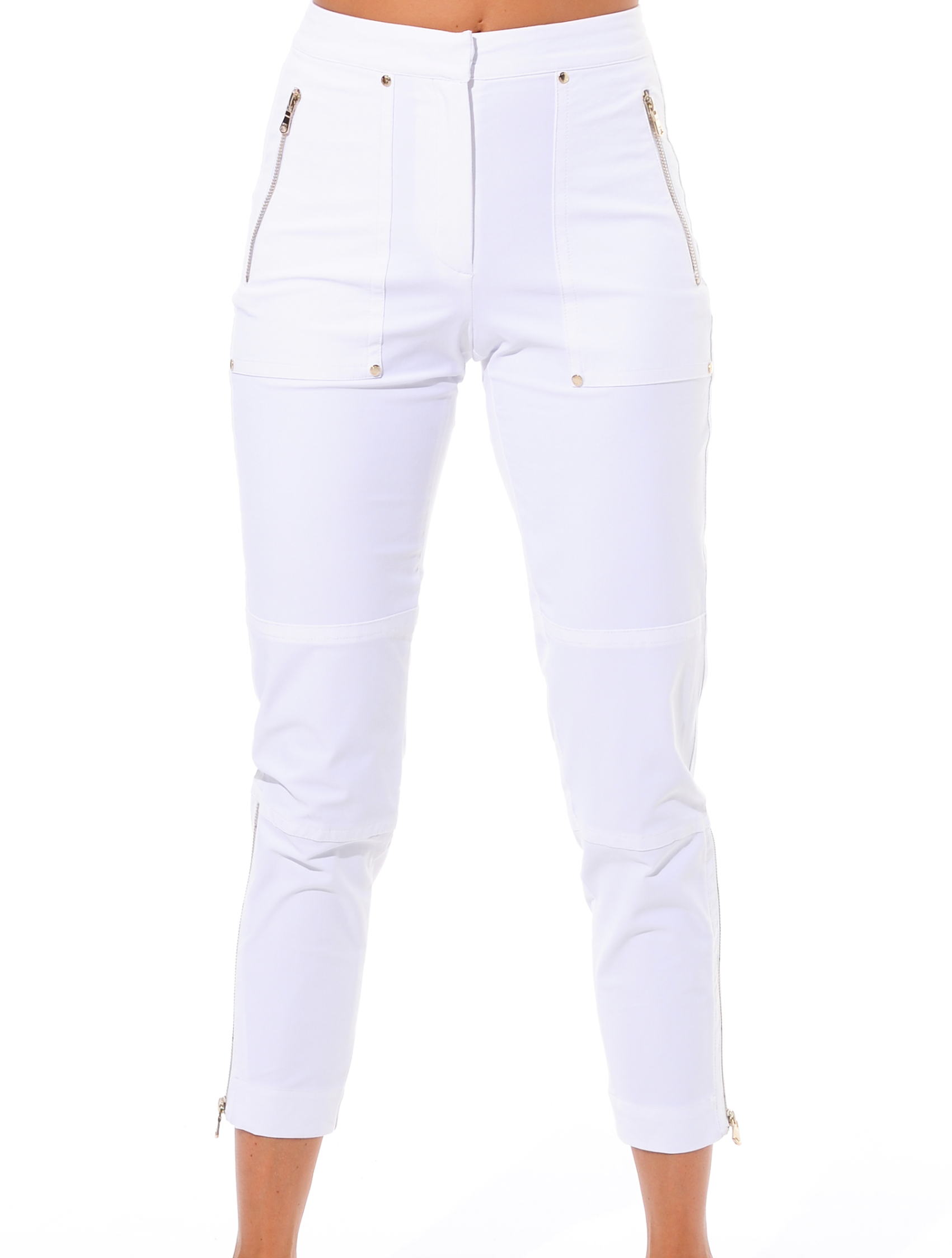 4way stretch slim fit cargo pants white 