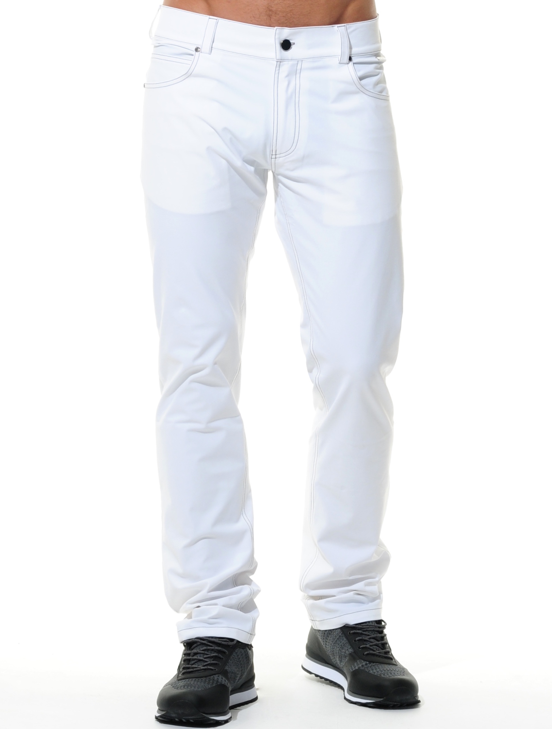 4way stretch 5pocket pants white 