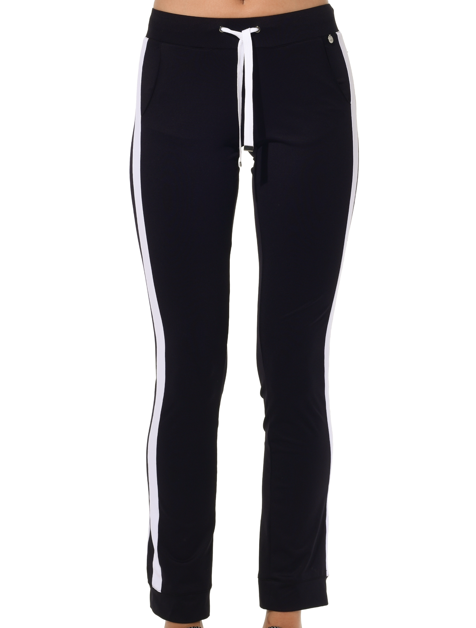 Jersey track pants black/white
