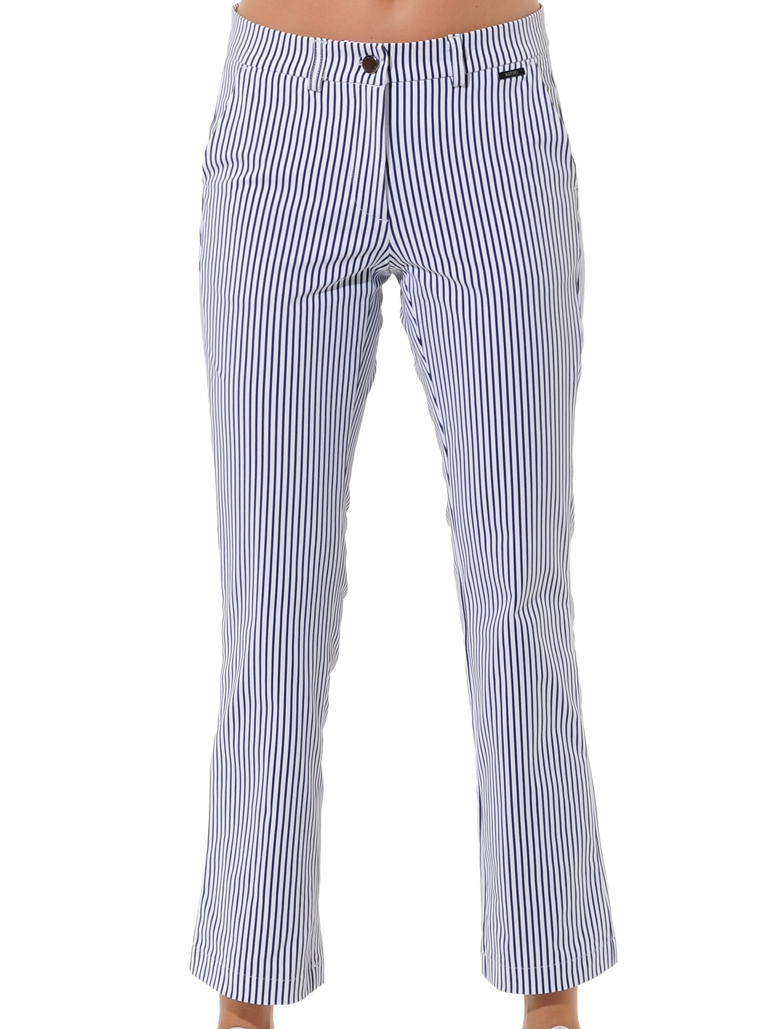 Pinstripe Print Chinos navy