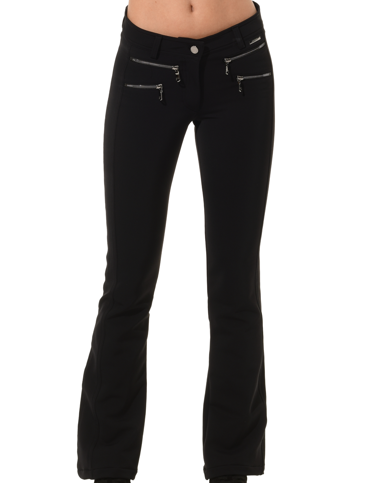 Shape Stretch Double Zip Flared Thermo Pants black