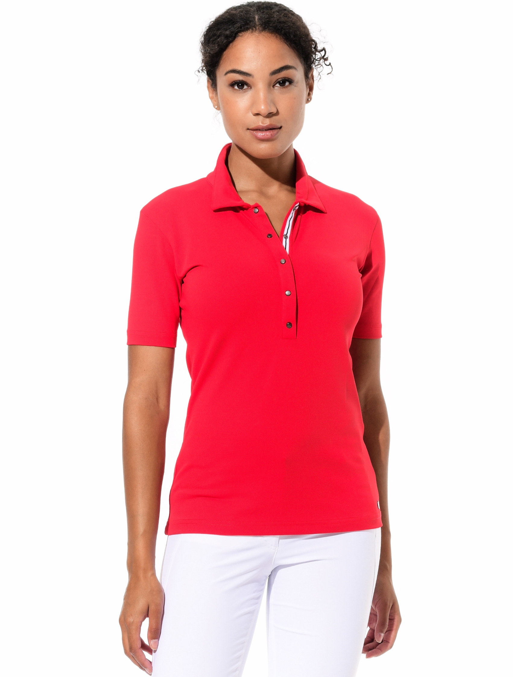 pique polo shirt red 