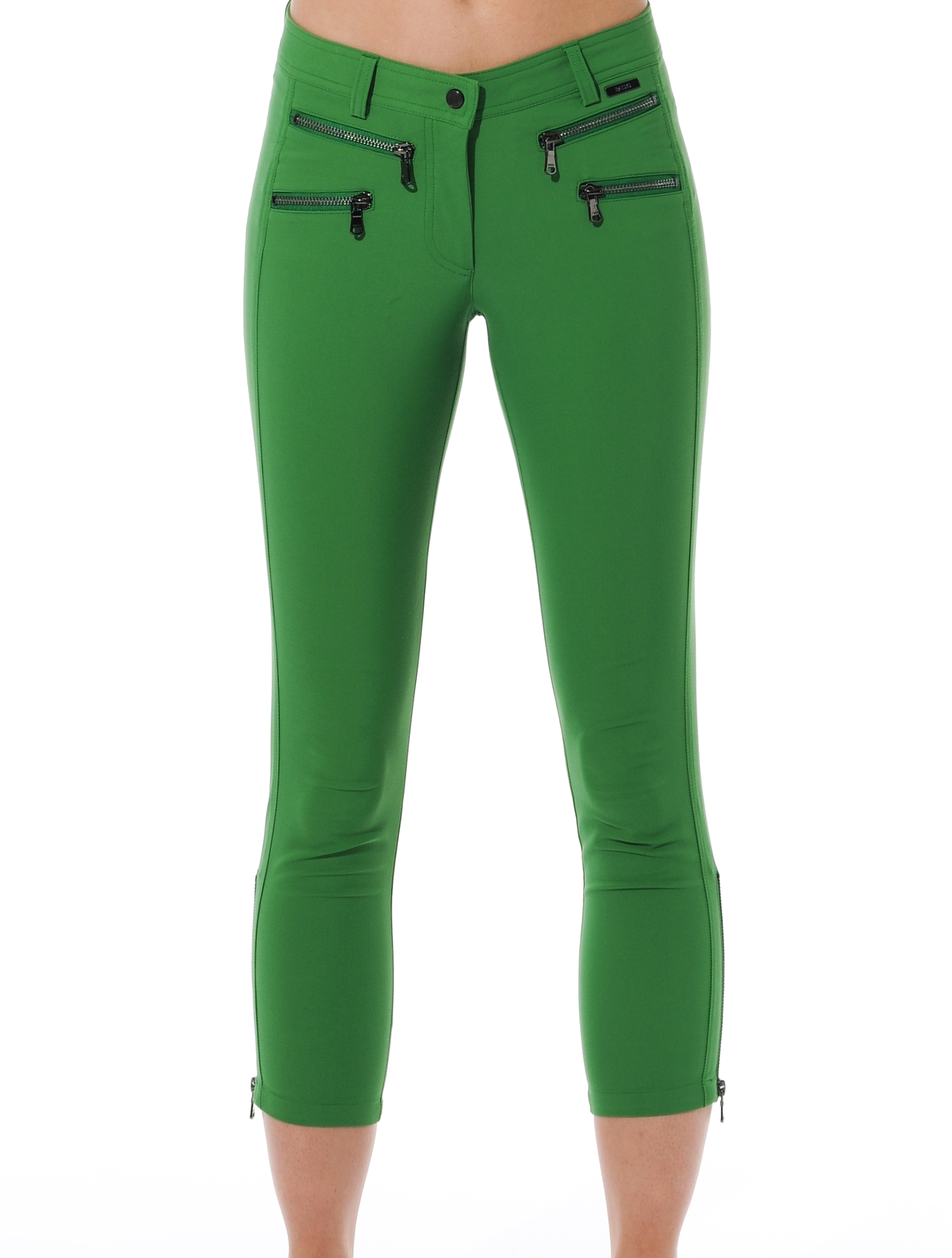 4way Stretch Double Zip Cropped Pants gecko