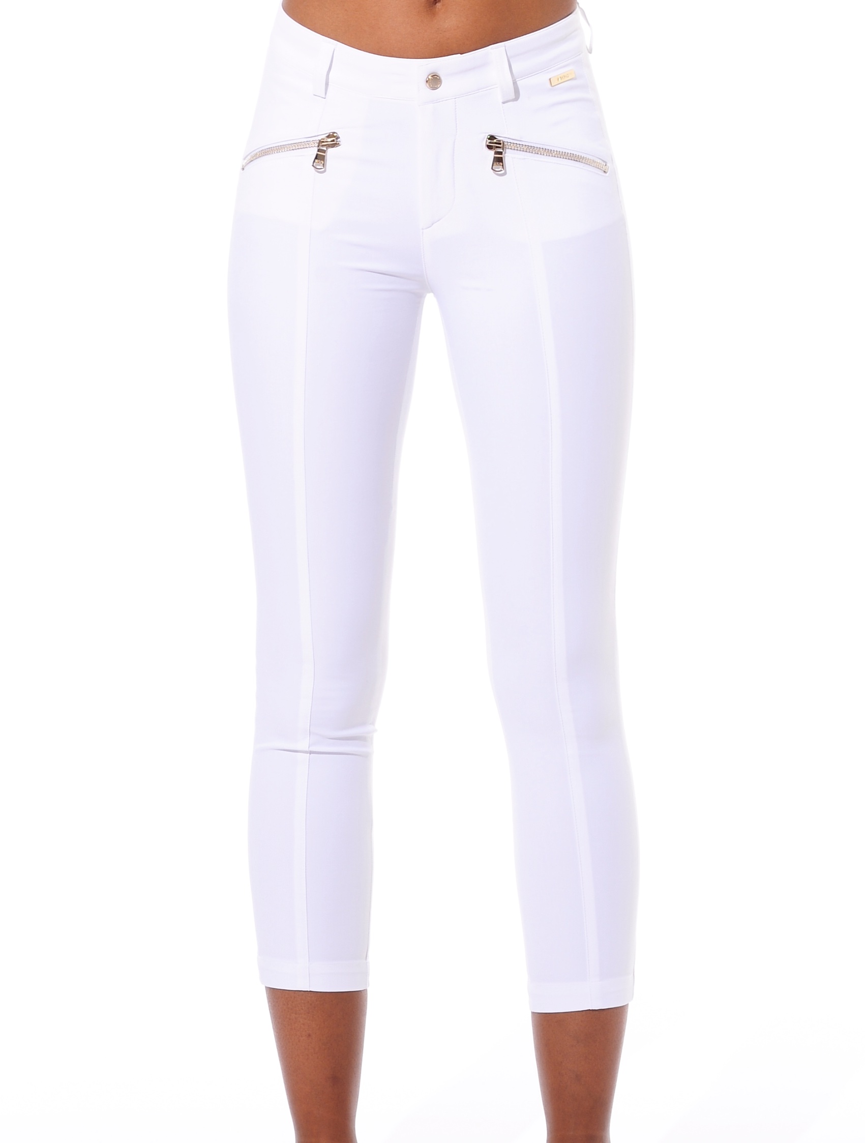 4way stretch curvy cropped pants white 