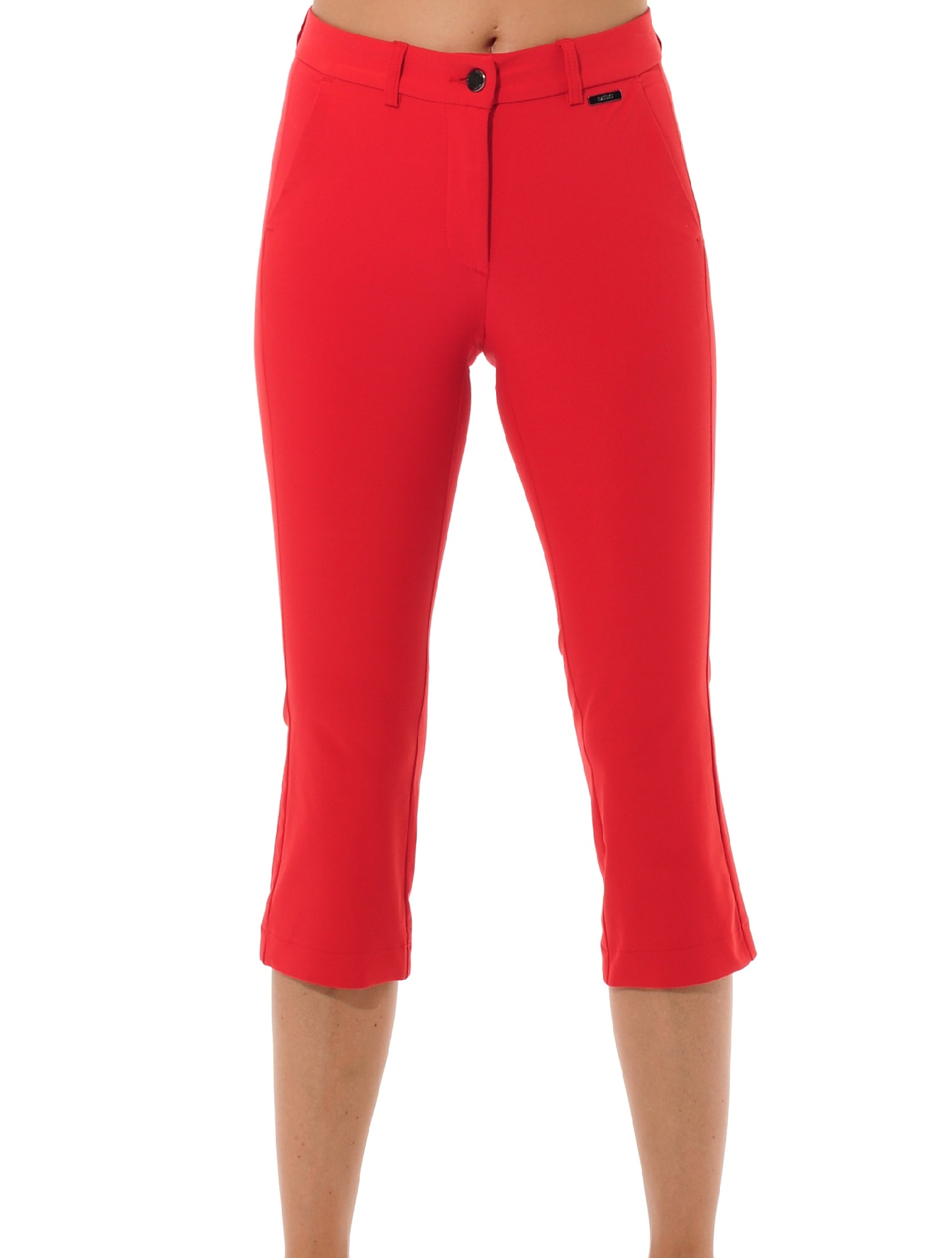 4way Stretch Capri Chinos red