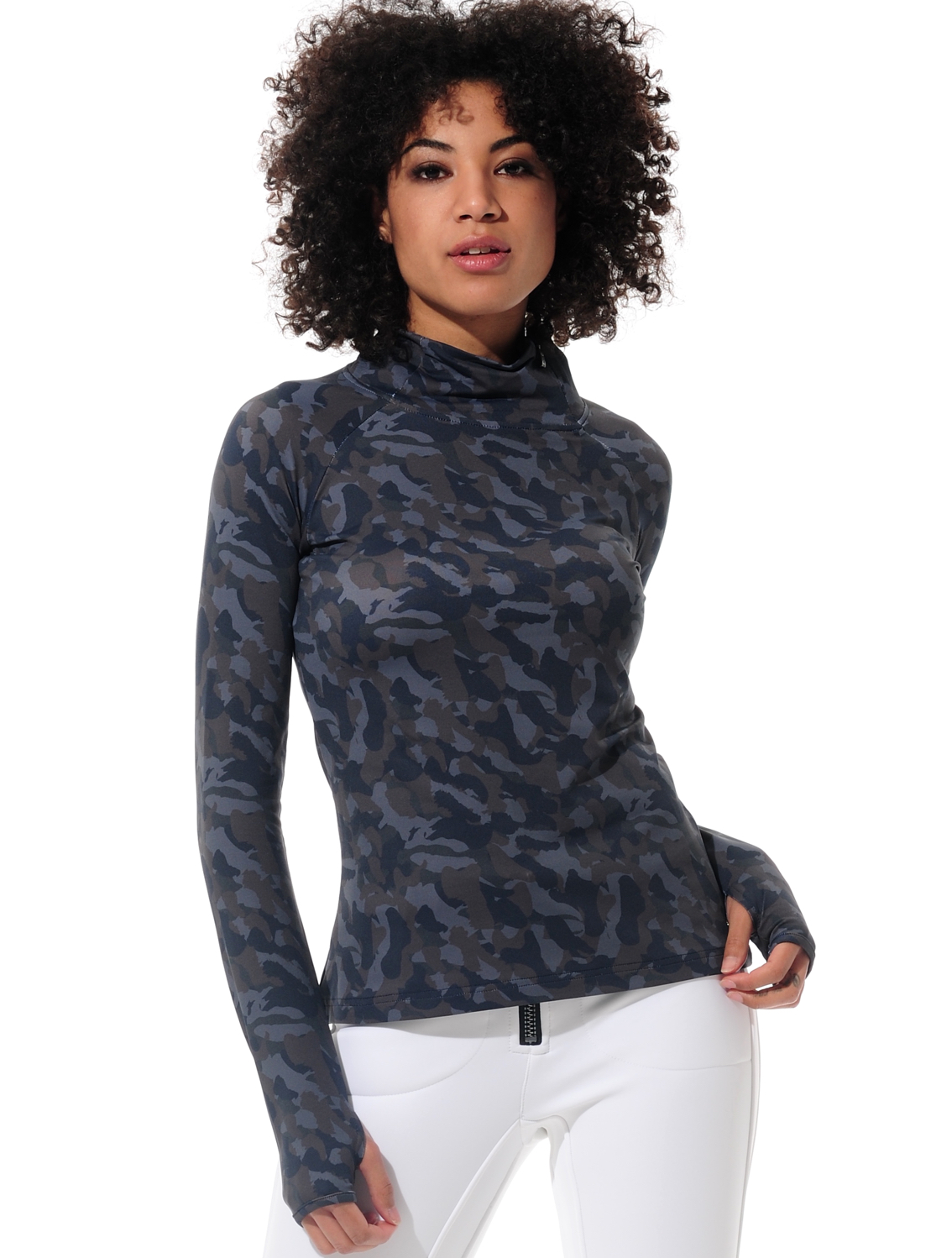 Camouflage print longsleeve night blue 