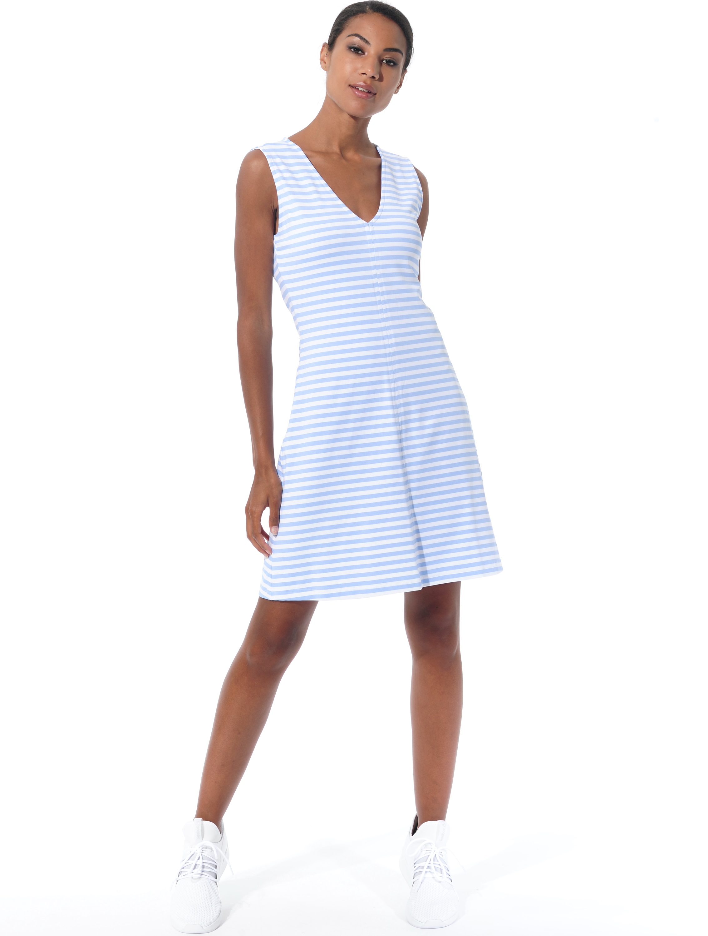 Striped Print Kleid baby blue