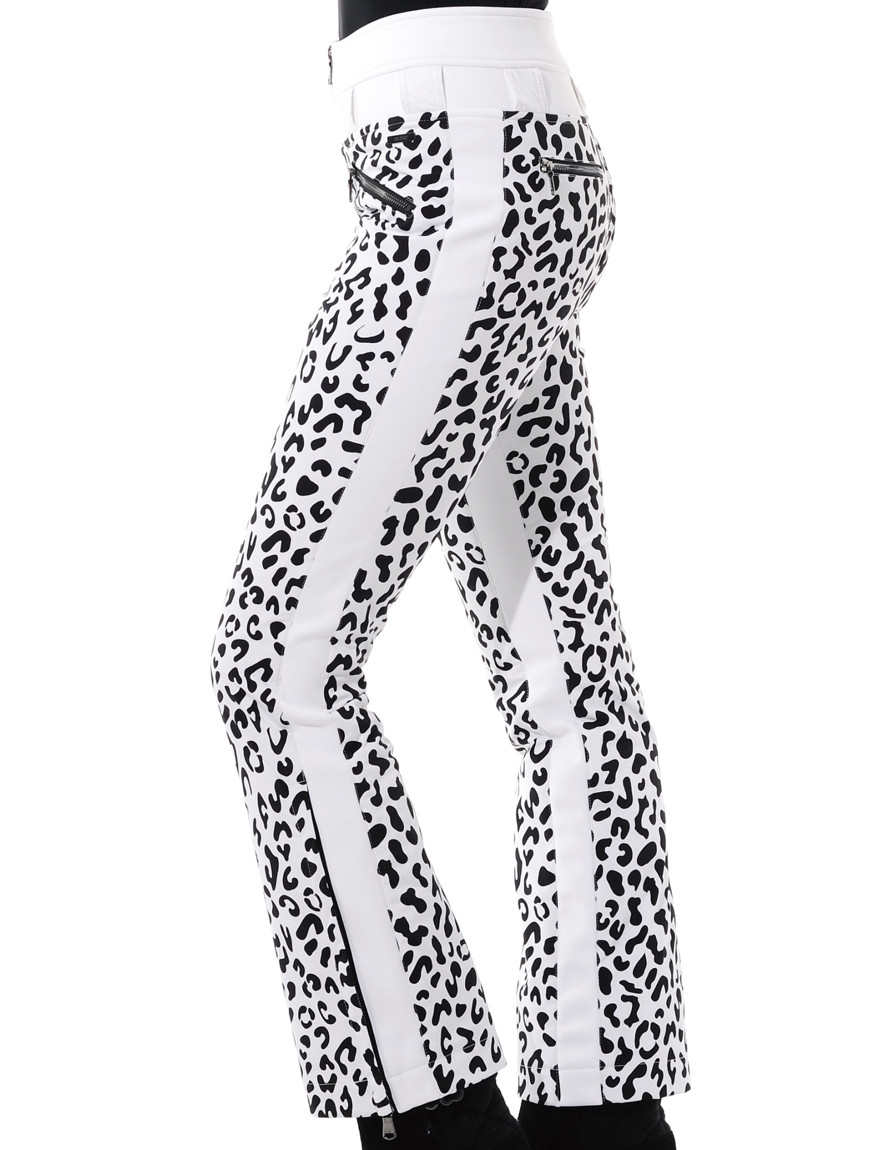 Stretch Print Skihose white/black