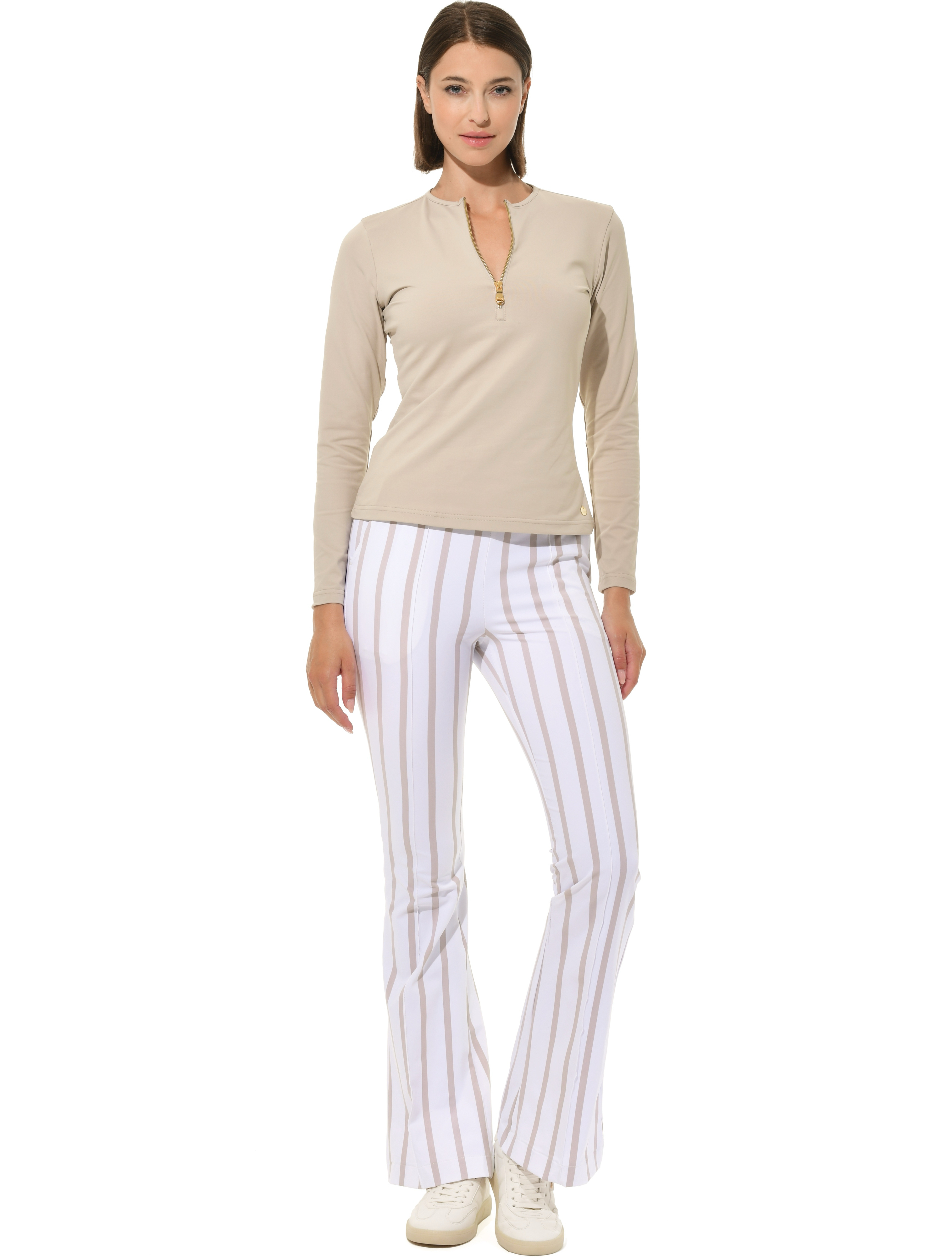 Jersey Zip Longsleeve light taupe