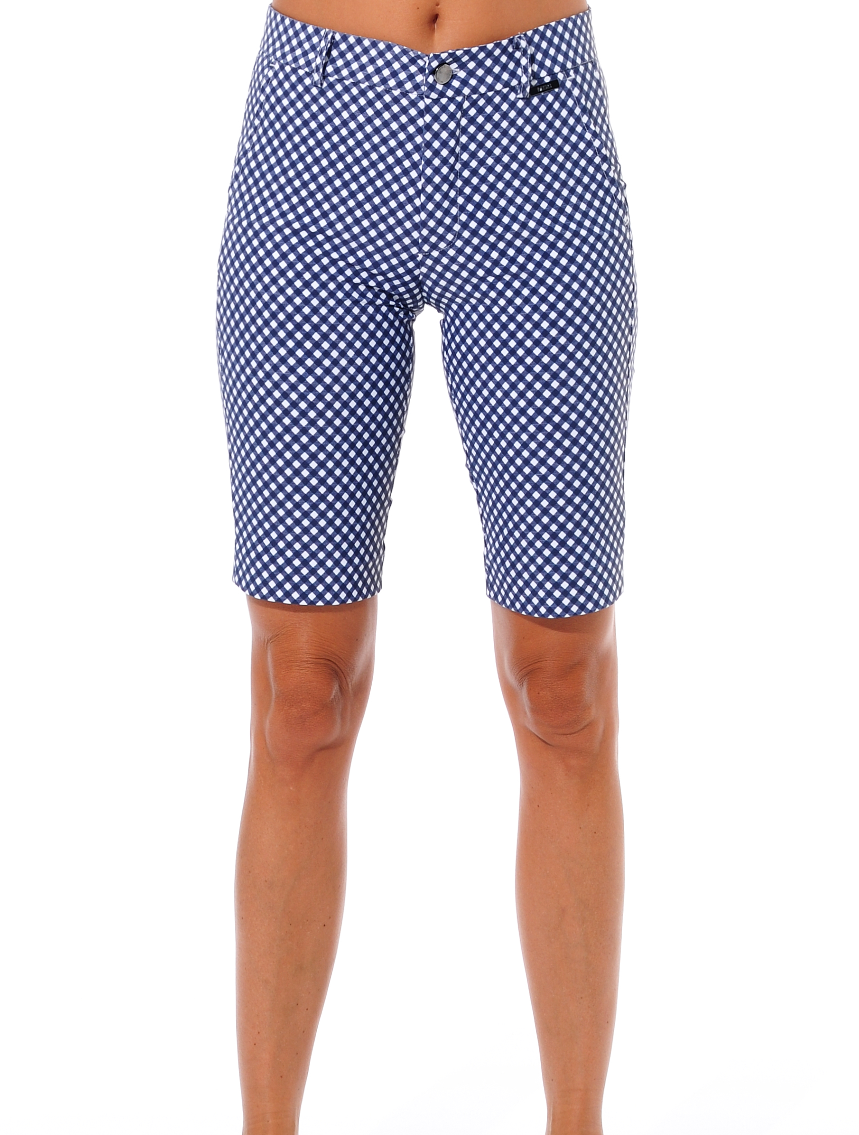 Vichy print golf shorts navy 
