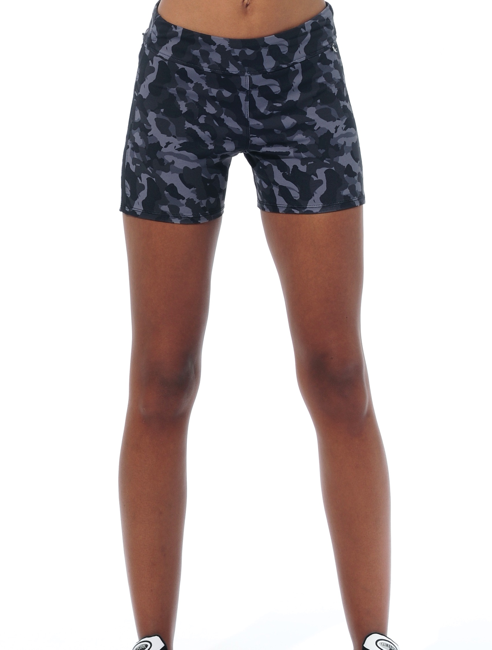 Camouflage print short tights black 