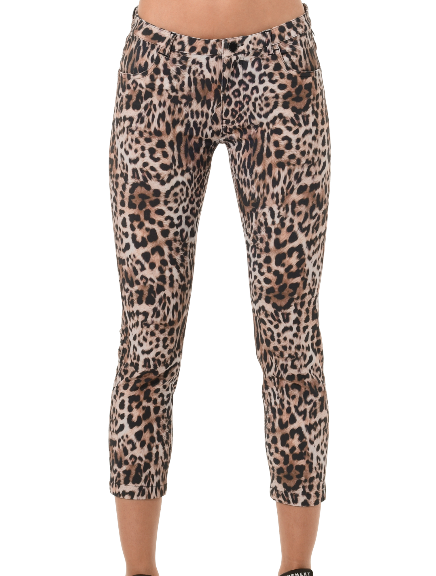 Fur print cropped 5pockets