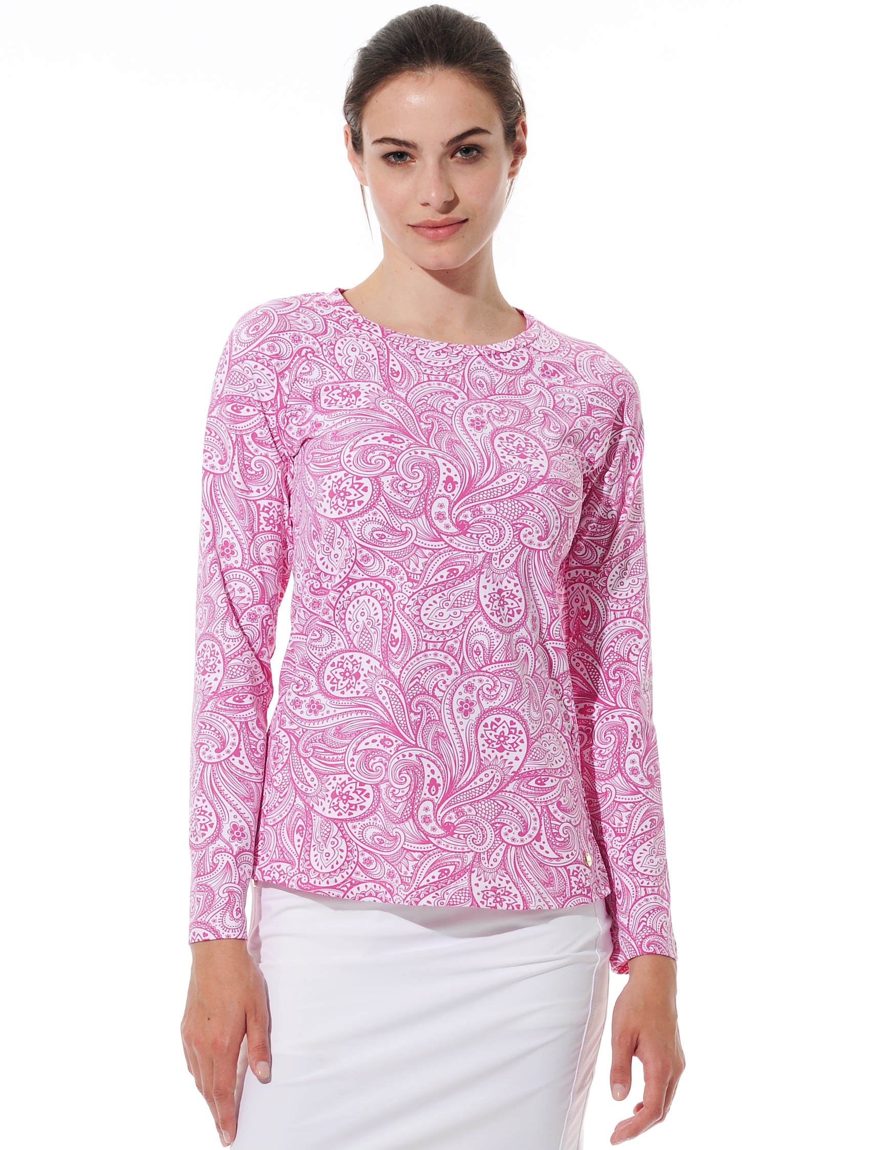 Paisley print top flamingo 