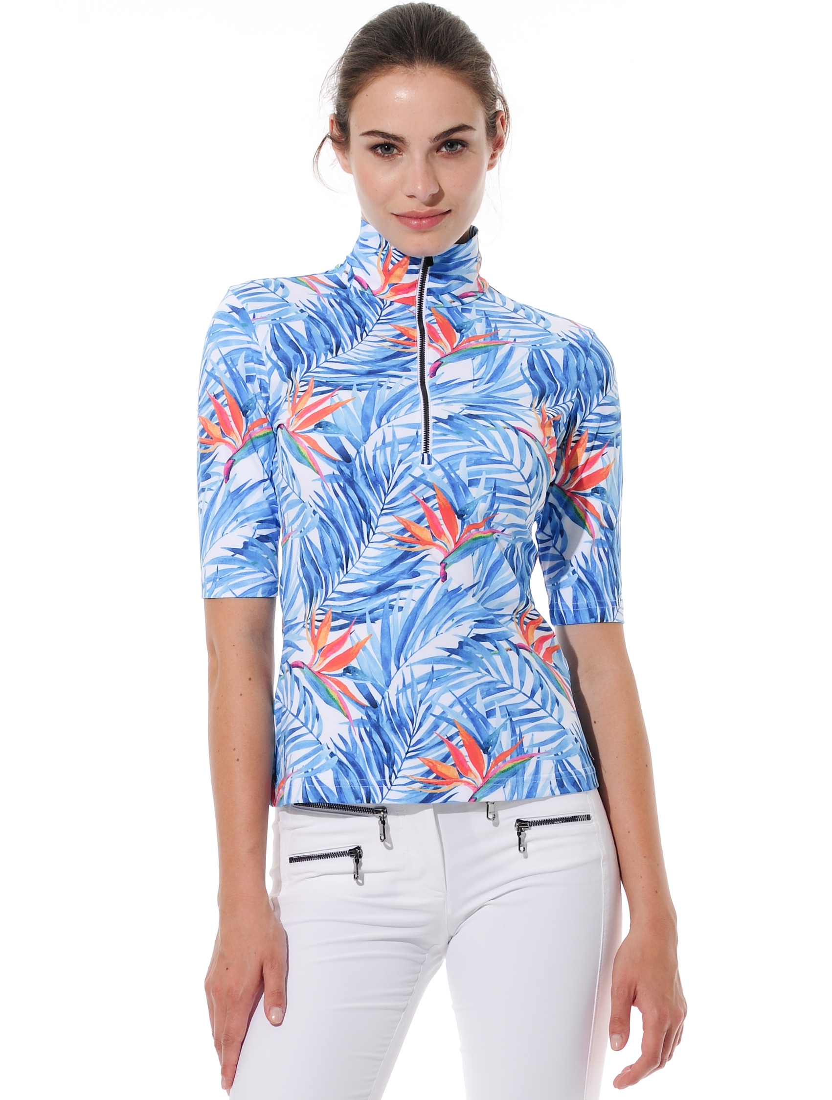 Bird of Paradise Print Polo ibiza