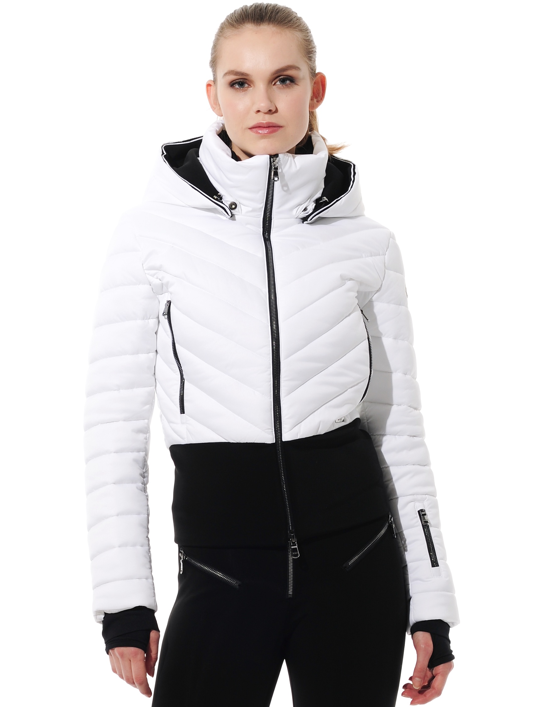 stretch ski jacket white 