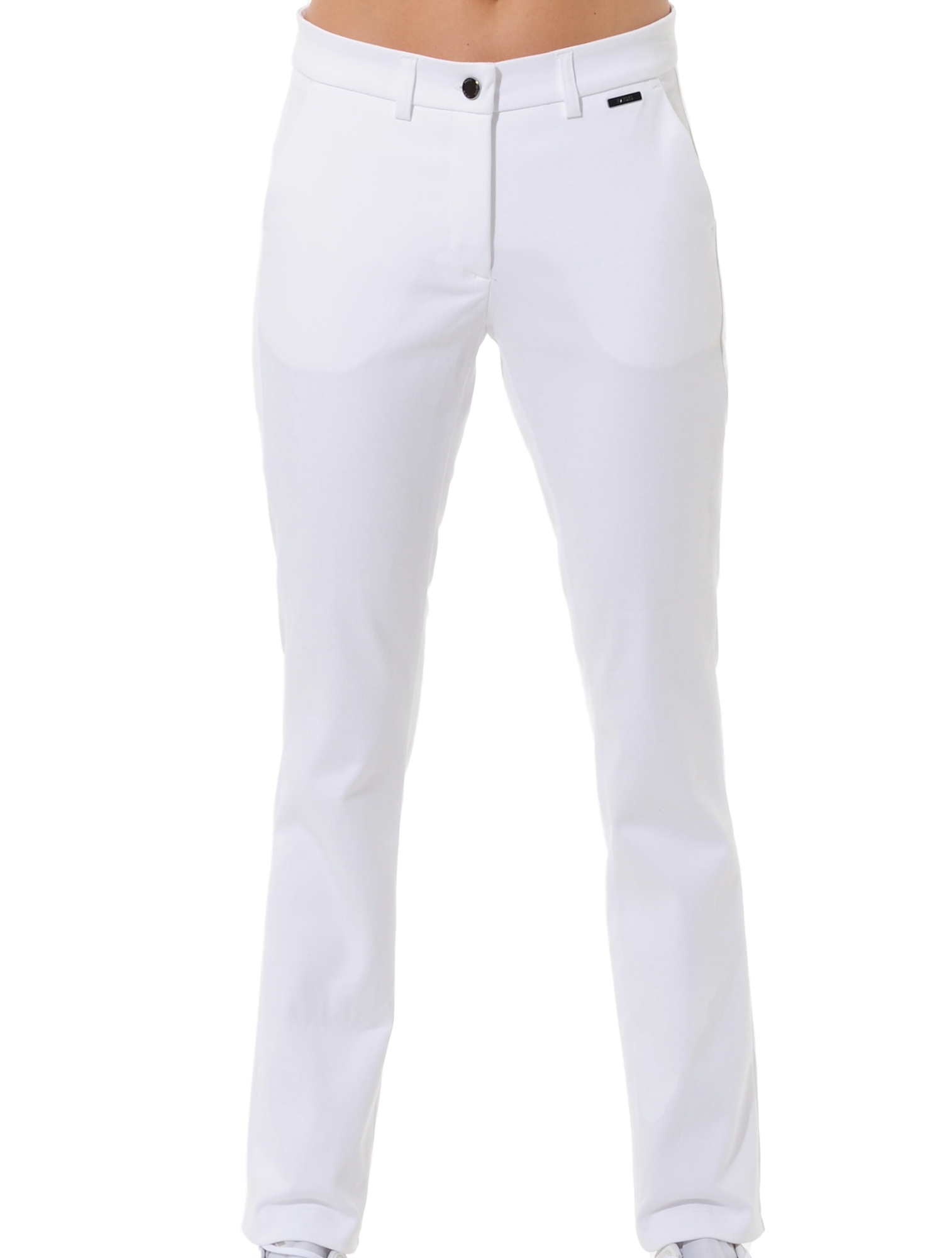 Denim stretch long chinos white