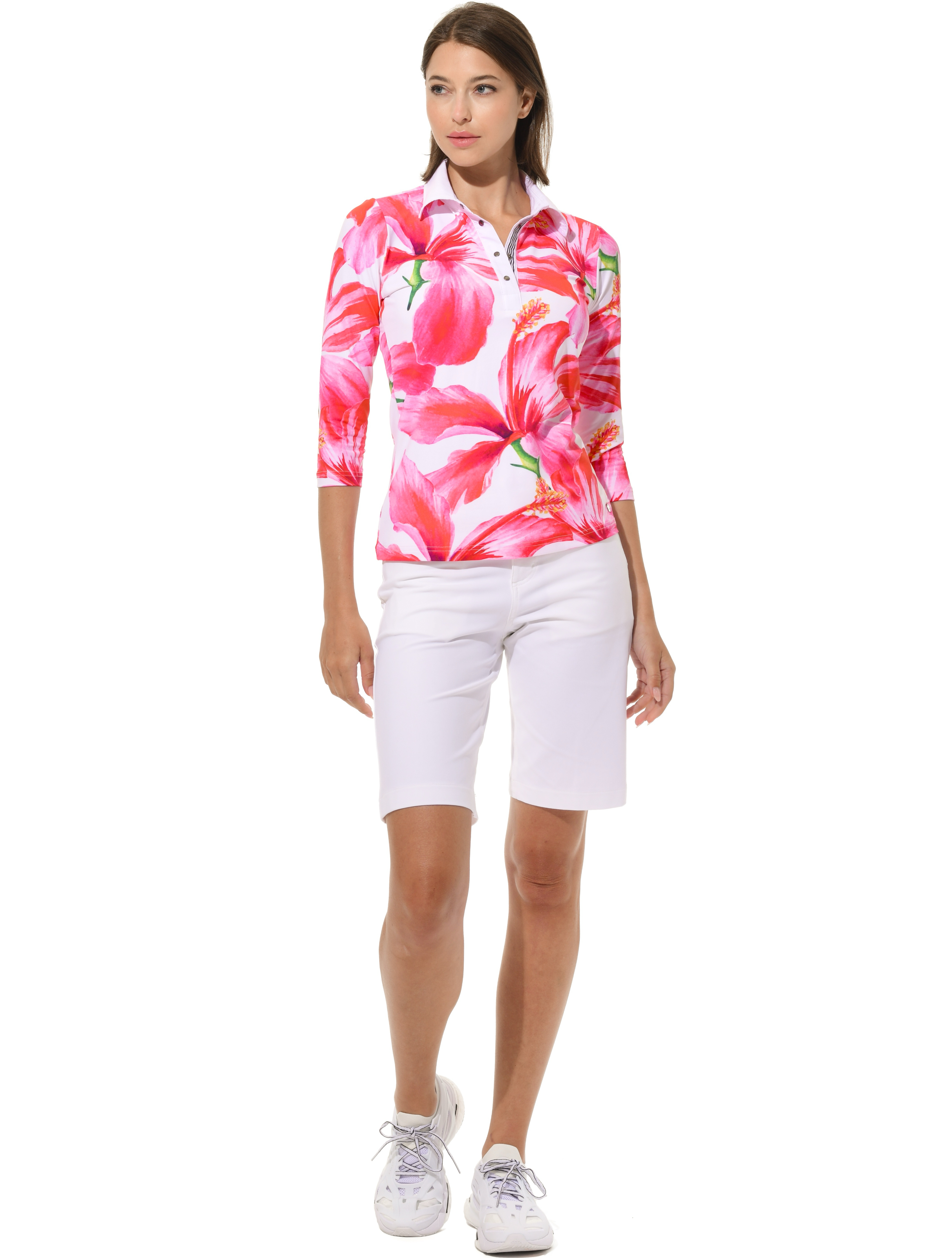 Bi-Stretch Gabardine Golf Bermuda white