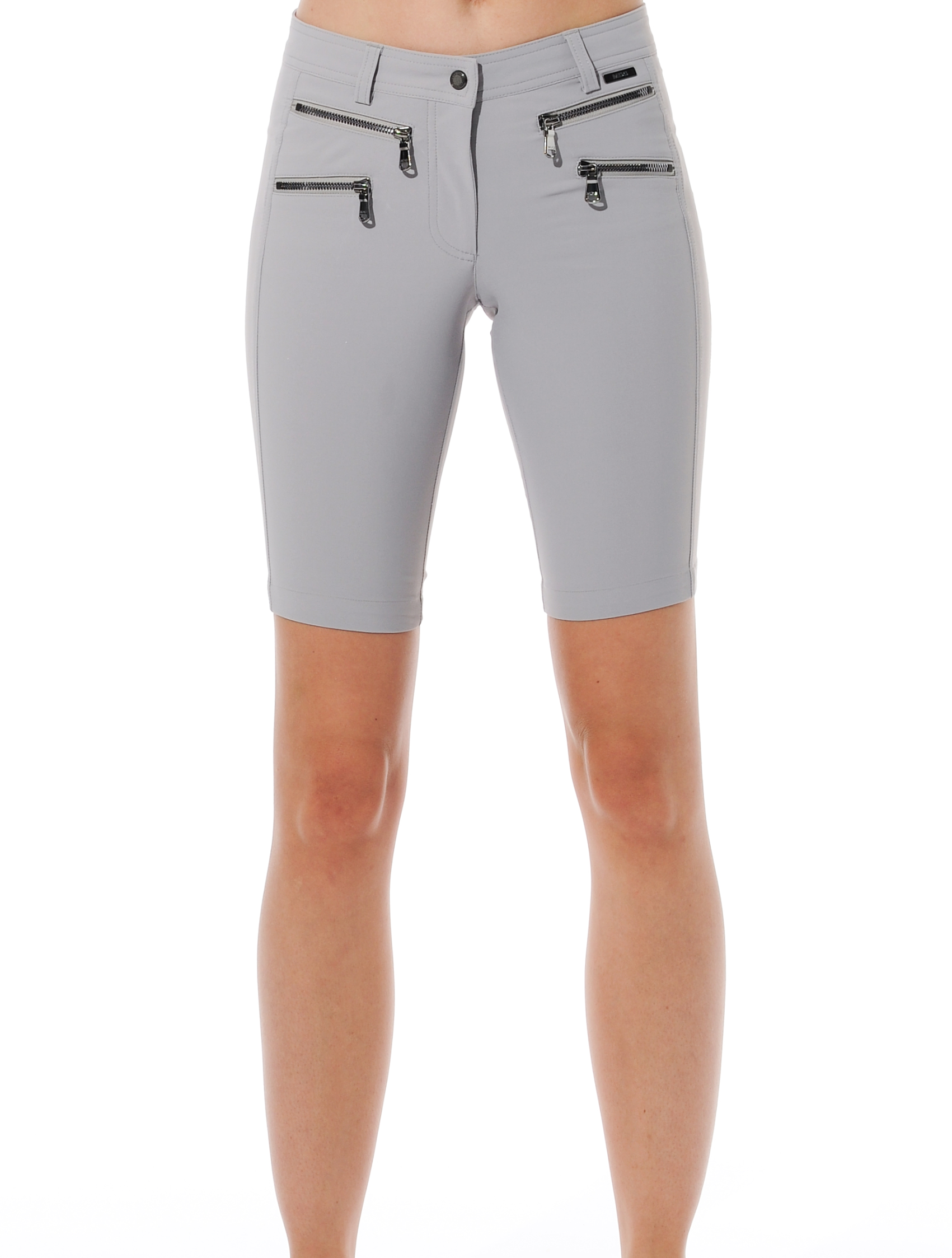 4way Stretch Double Zip Shorts grey