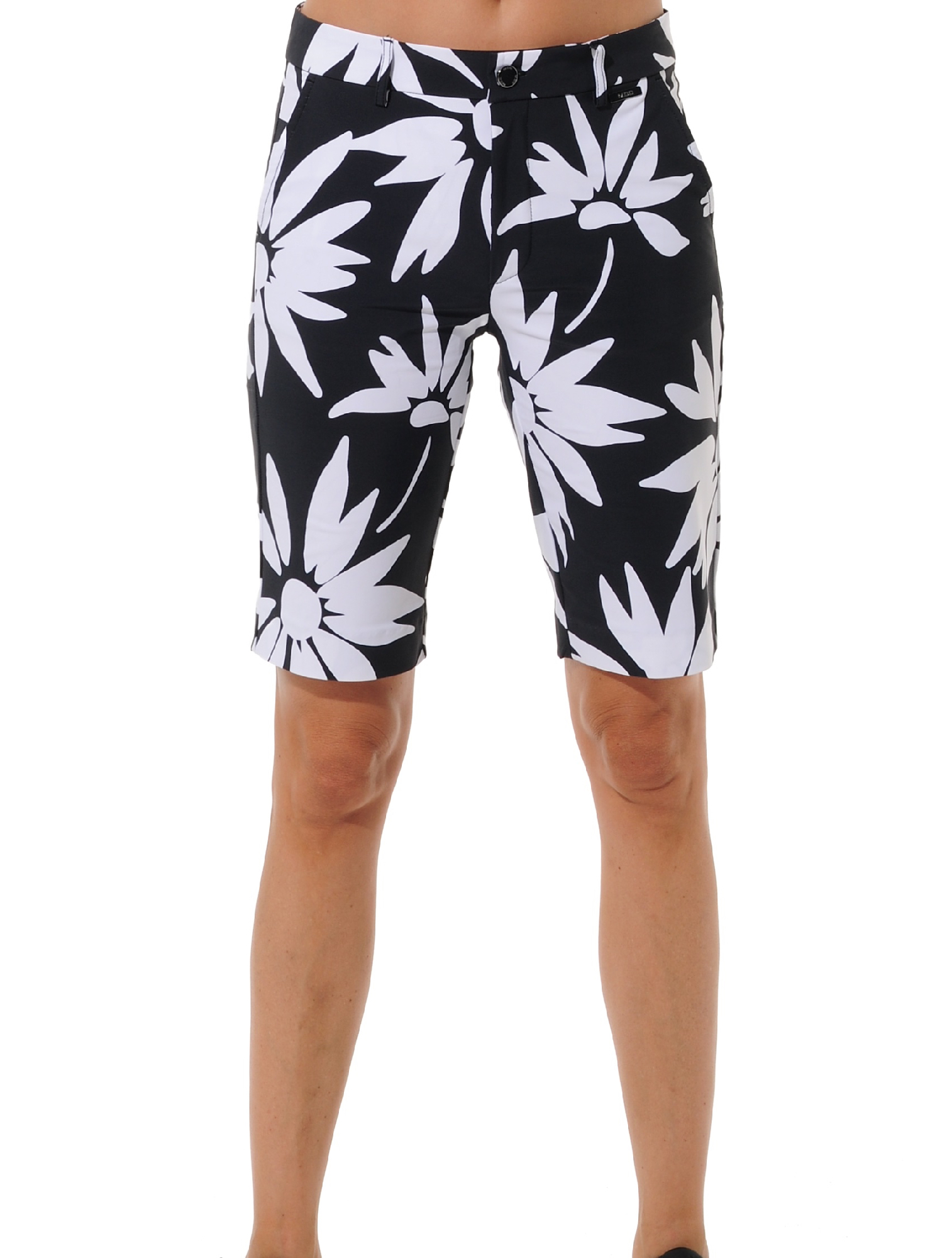 Daisies Print Golf Bermuda black/white