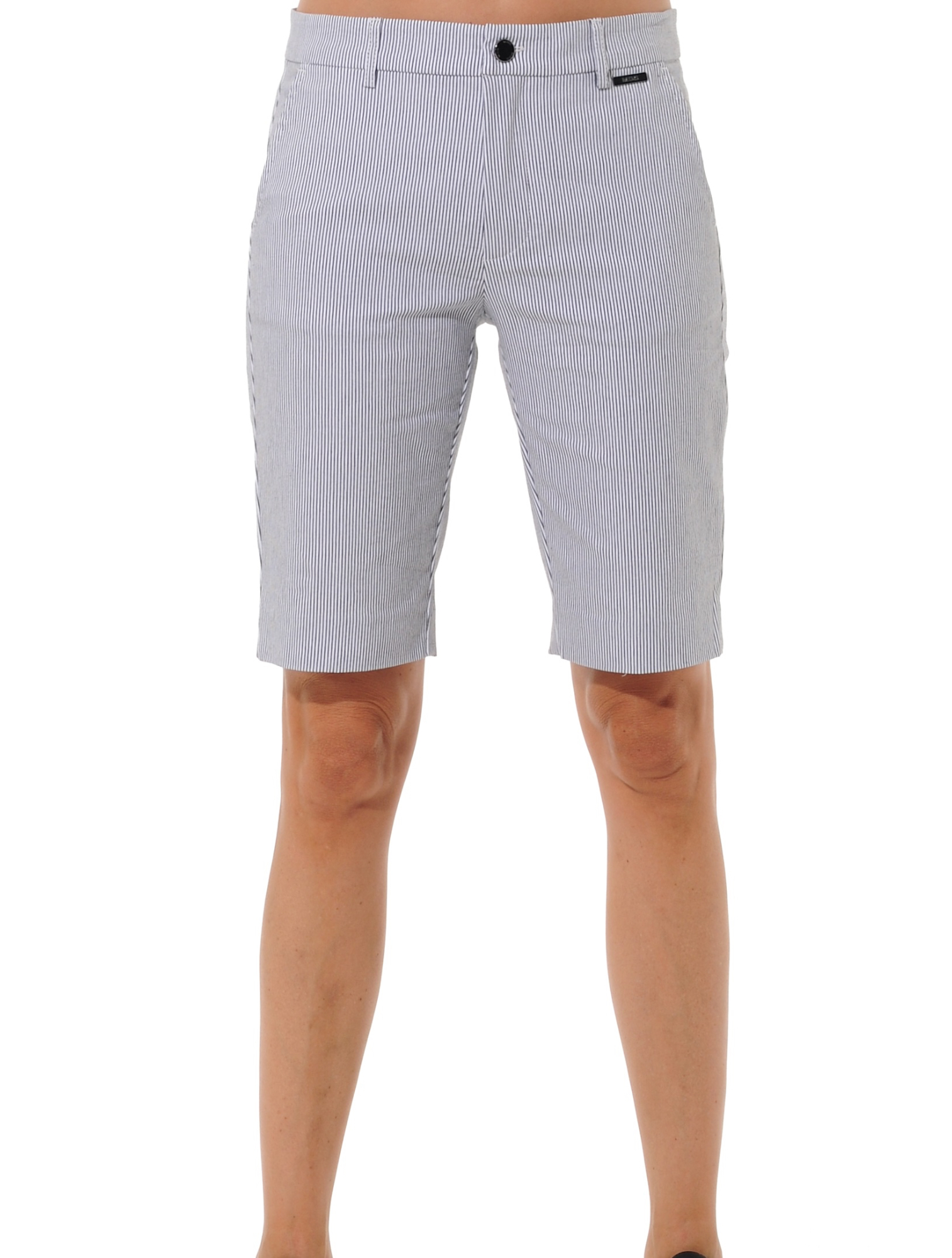 Cotton stretch golf shorts black/white
