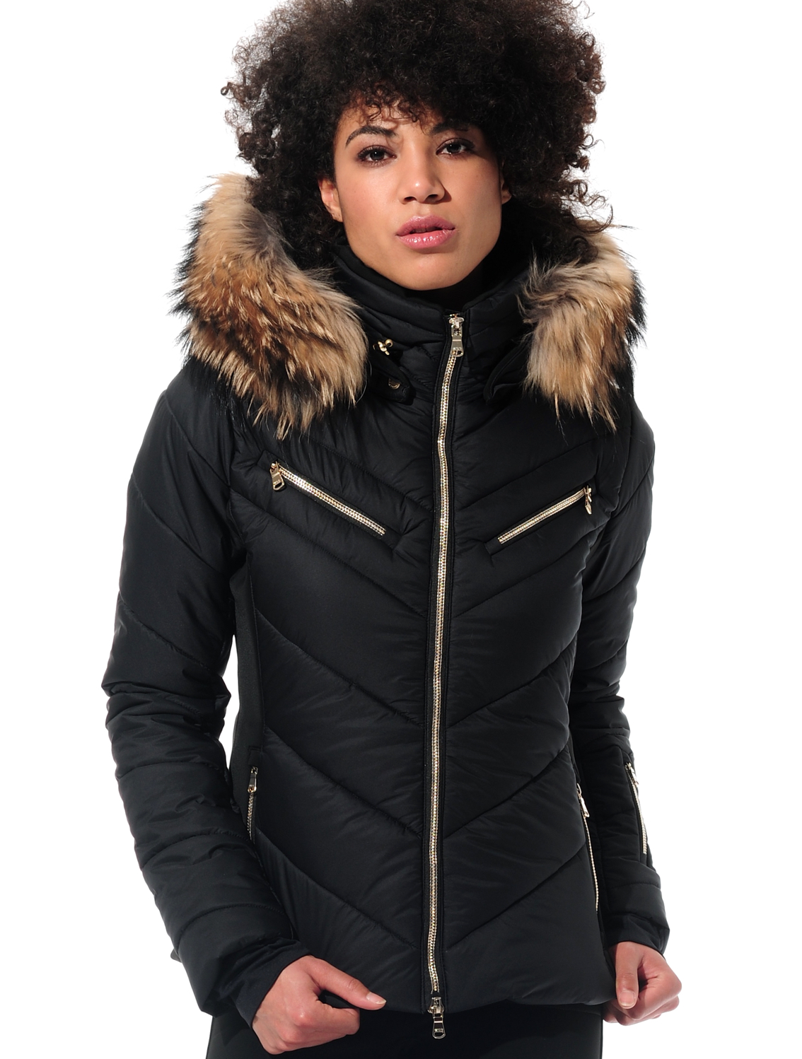 stretch ski jacket black 