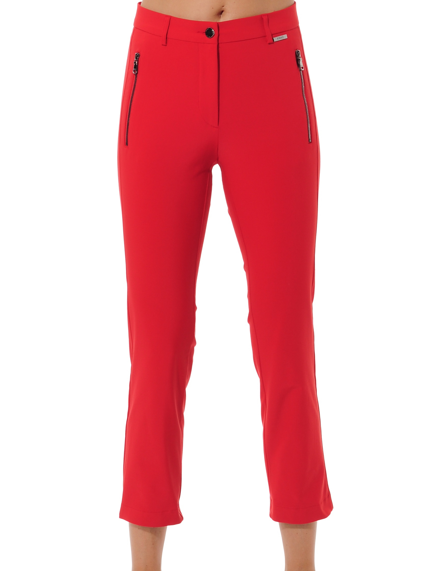 4way Stretch Cropped Chinos red