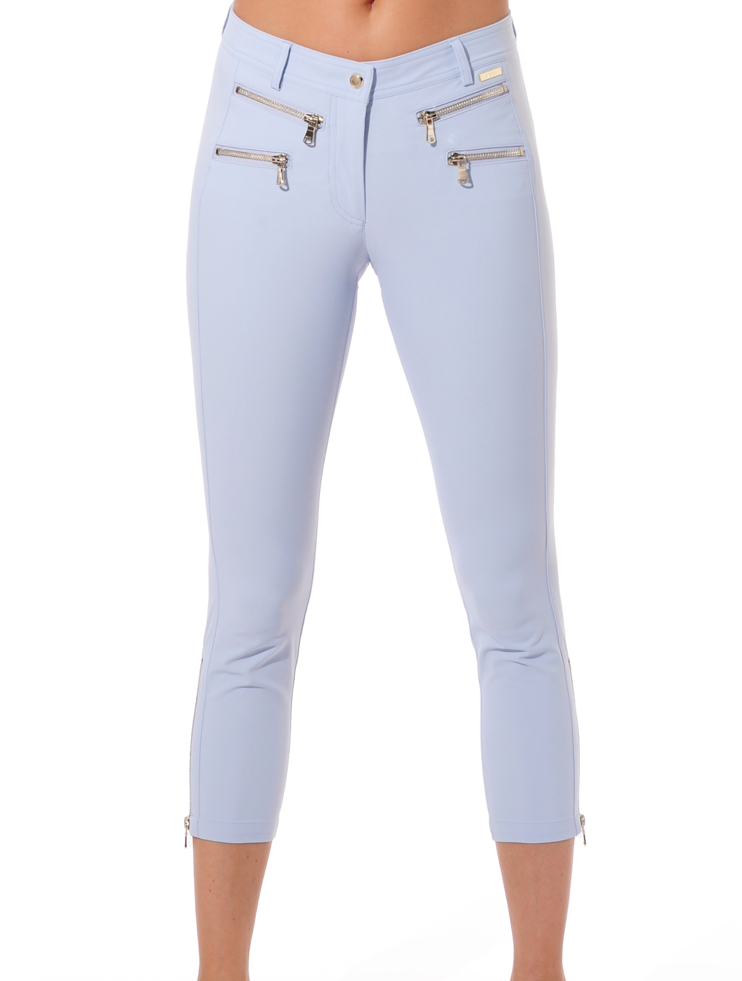4way stretch double zip cropped pants cloud 