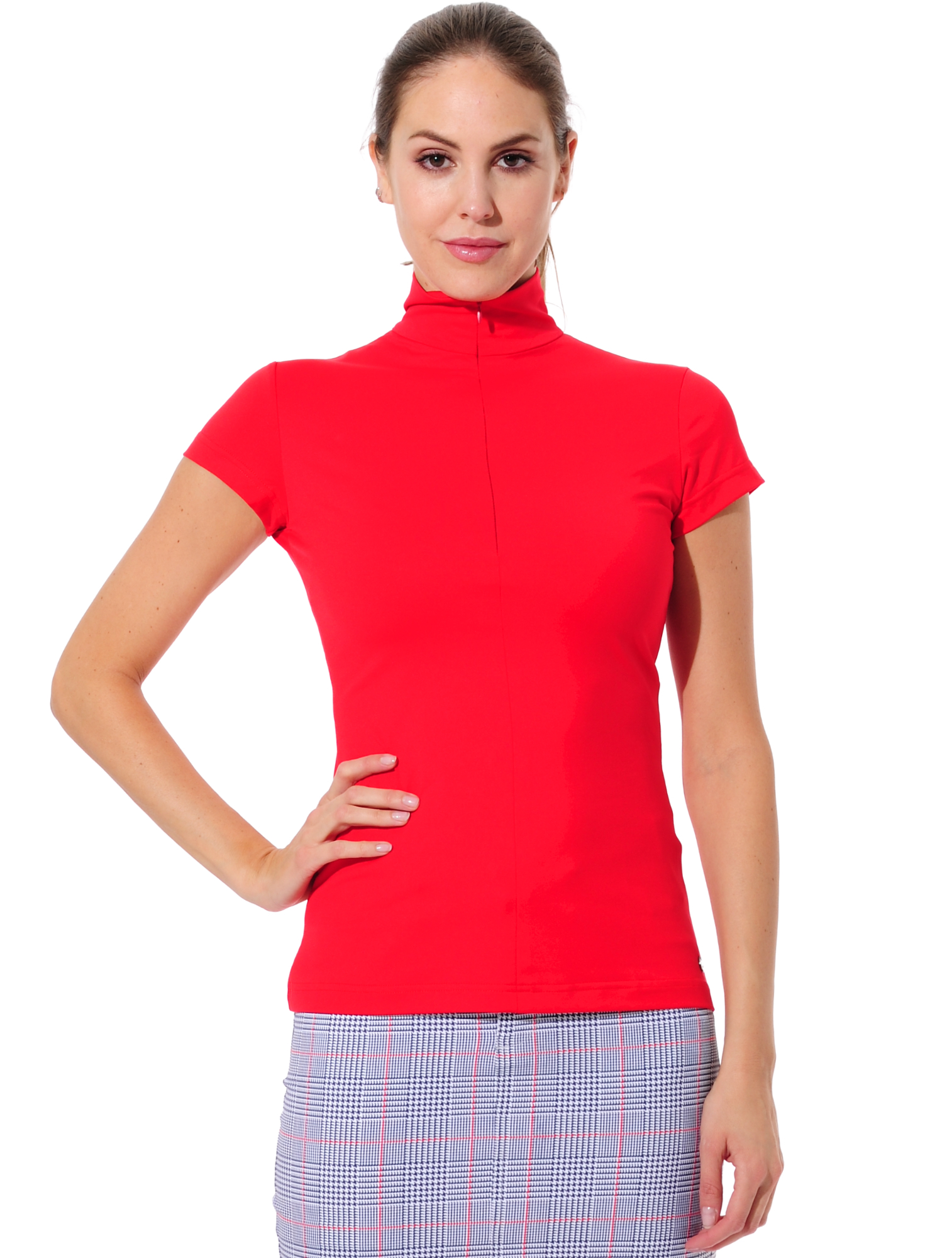 Meryl zip golf polo shirt red 