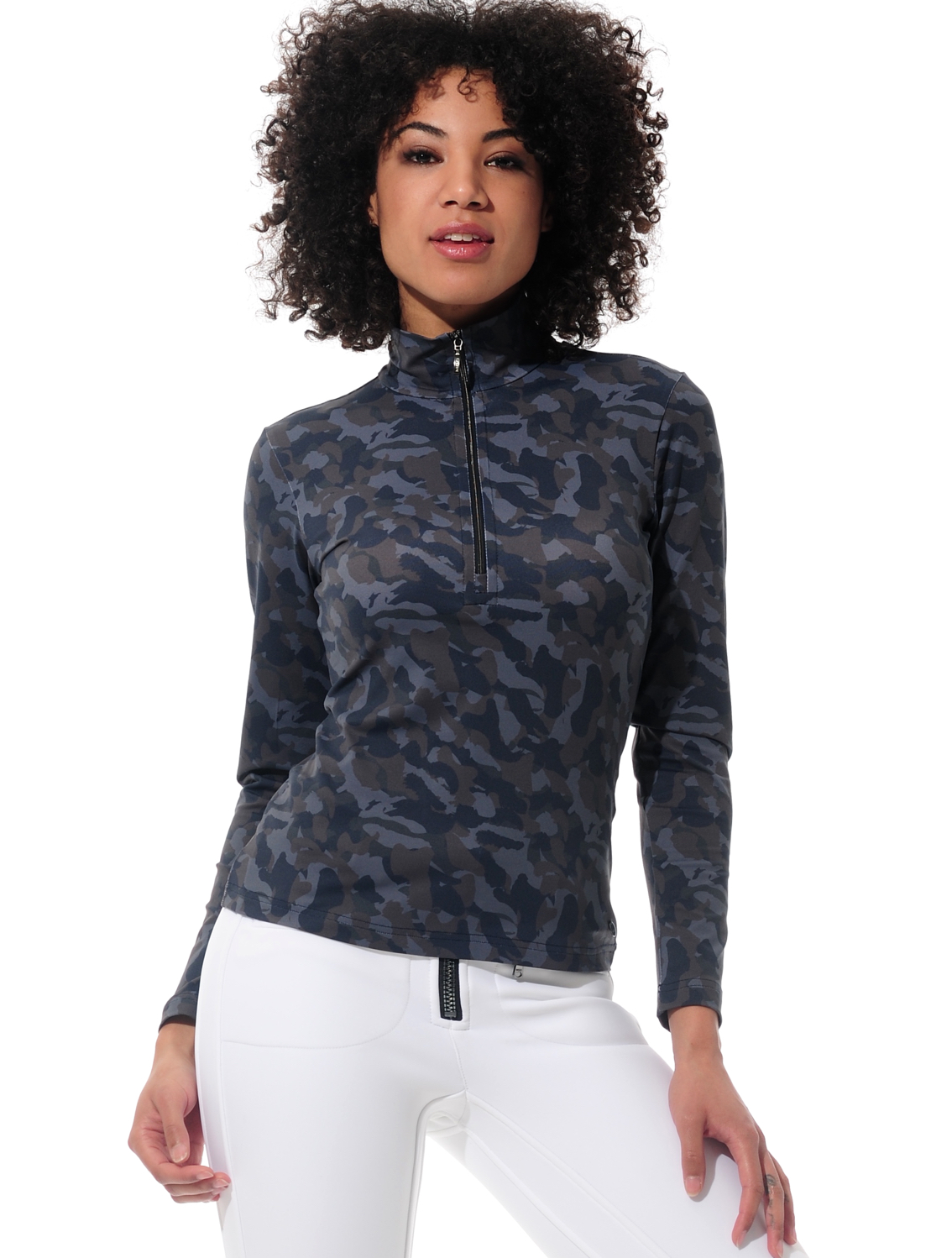 Print Zip Longsleeve night blue