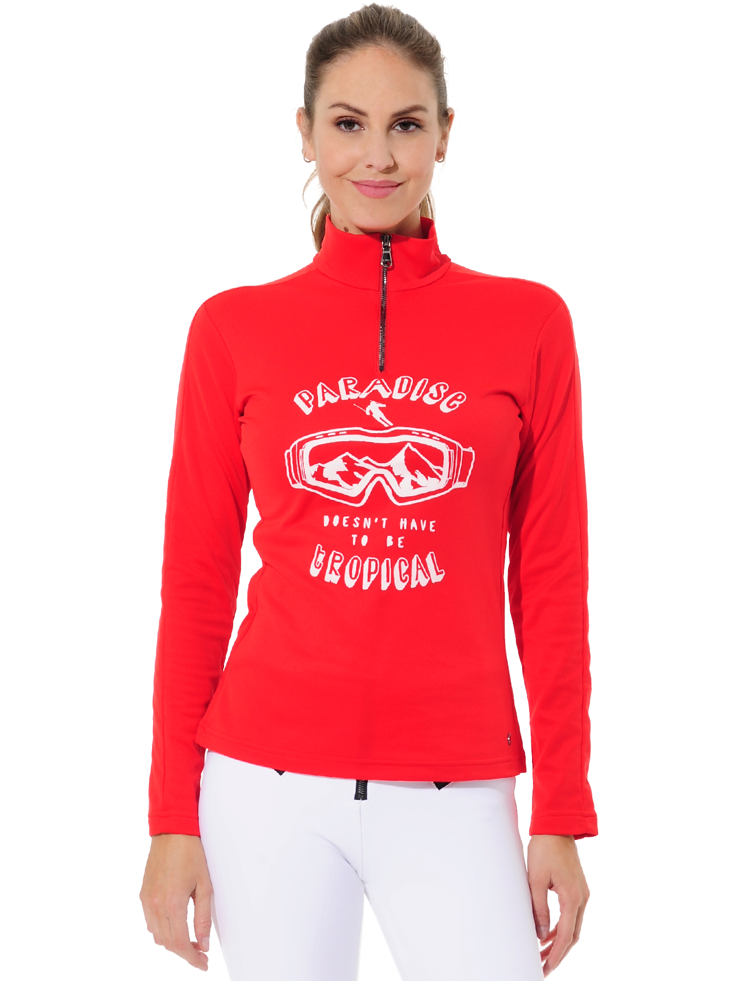 Softex zip longsleeve red 