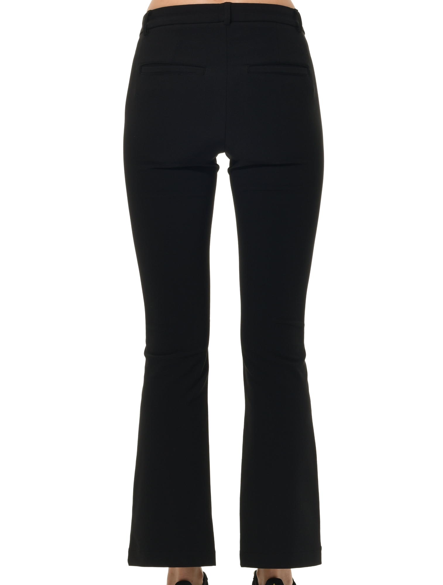 Bi-Stretch Gabardine Flared Chinos black