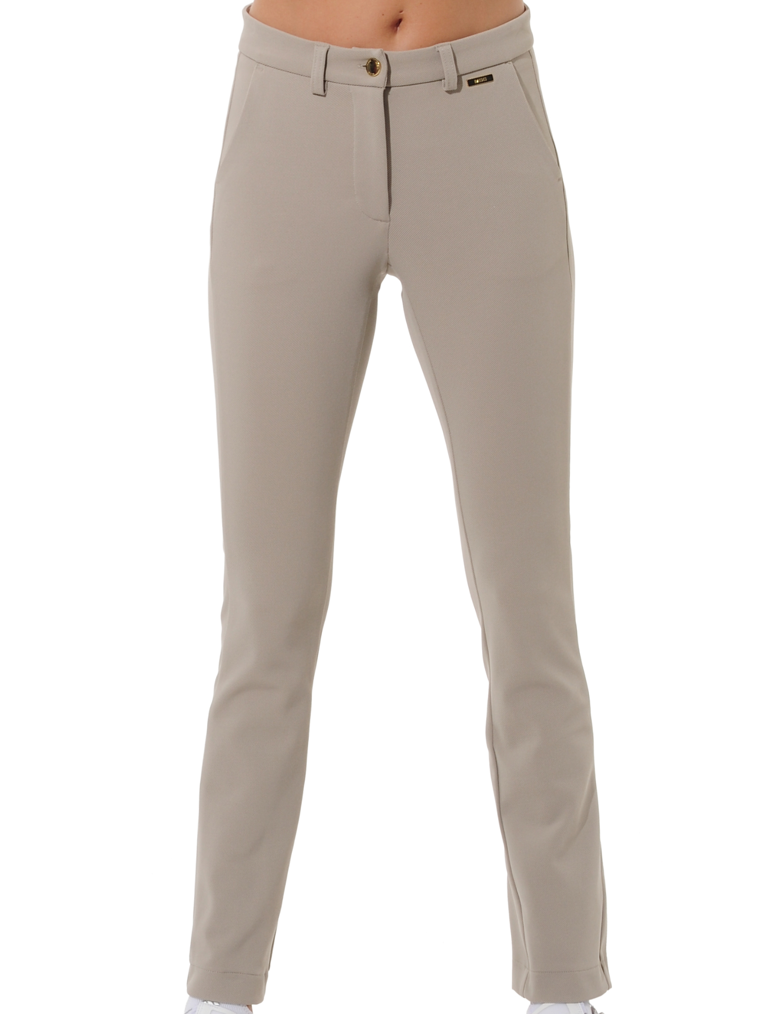 Cord stretch long chinos light taupe