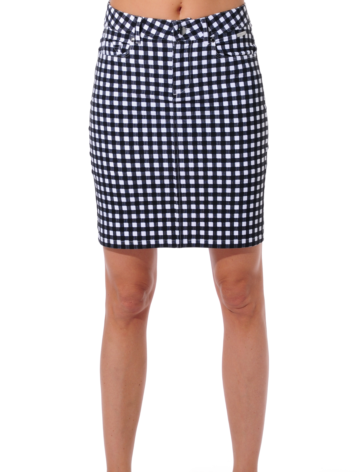 Squares Print Golf Skort black/white