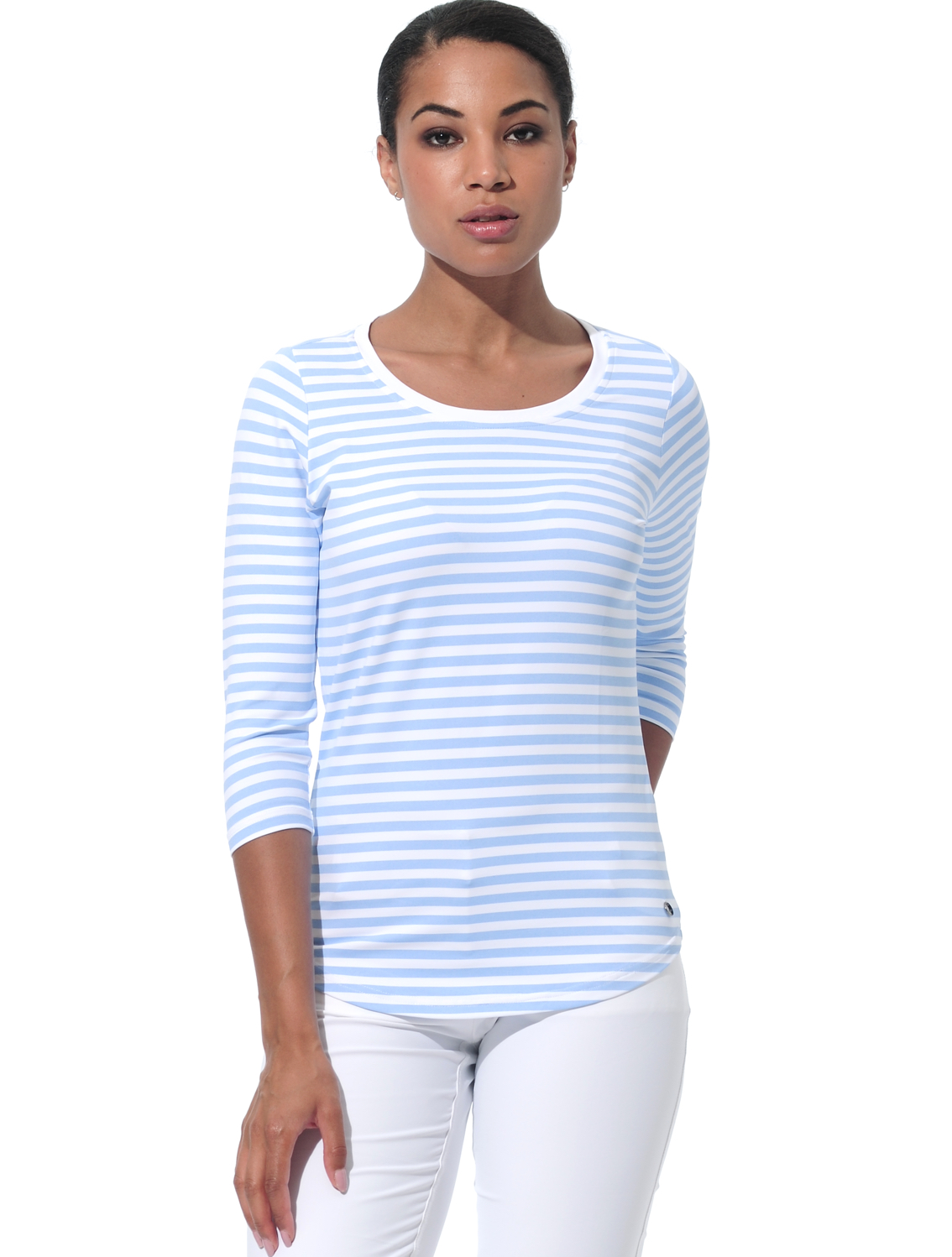 Striped Print Top baby blue