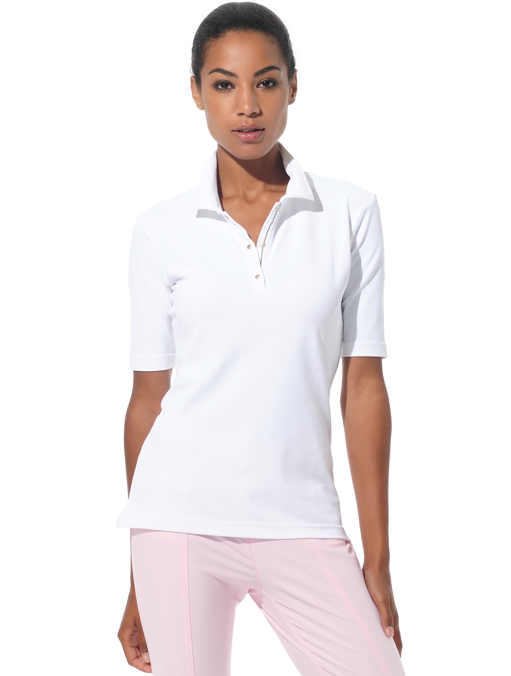 pique polo shirt white 