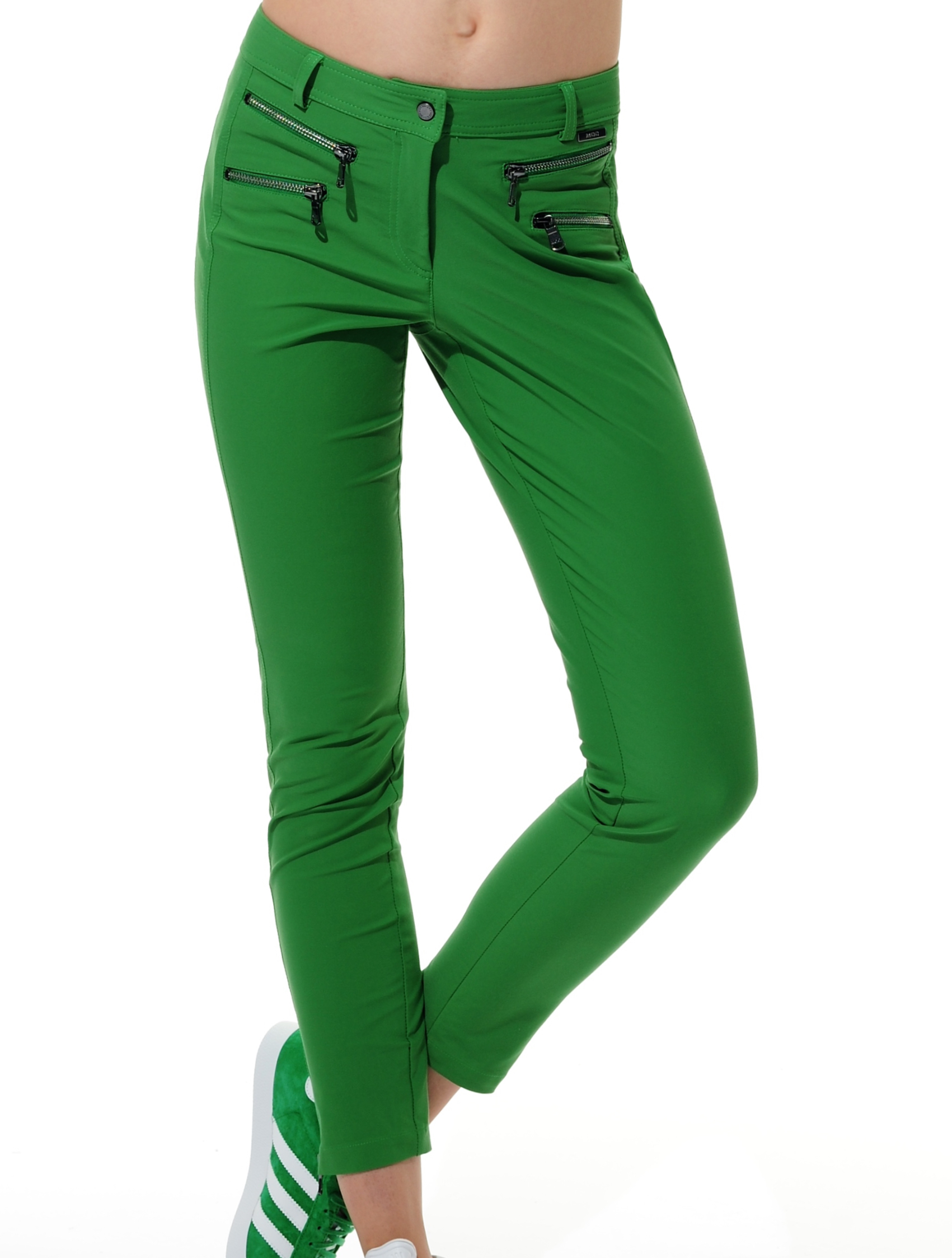 Light Stretch Double Zip Ankle Pants gecko